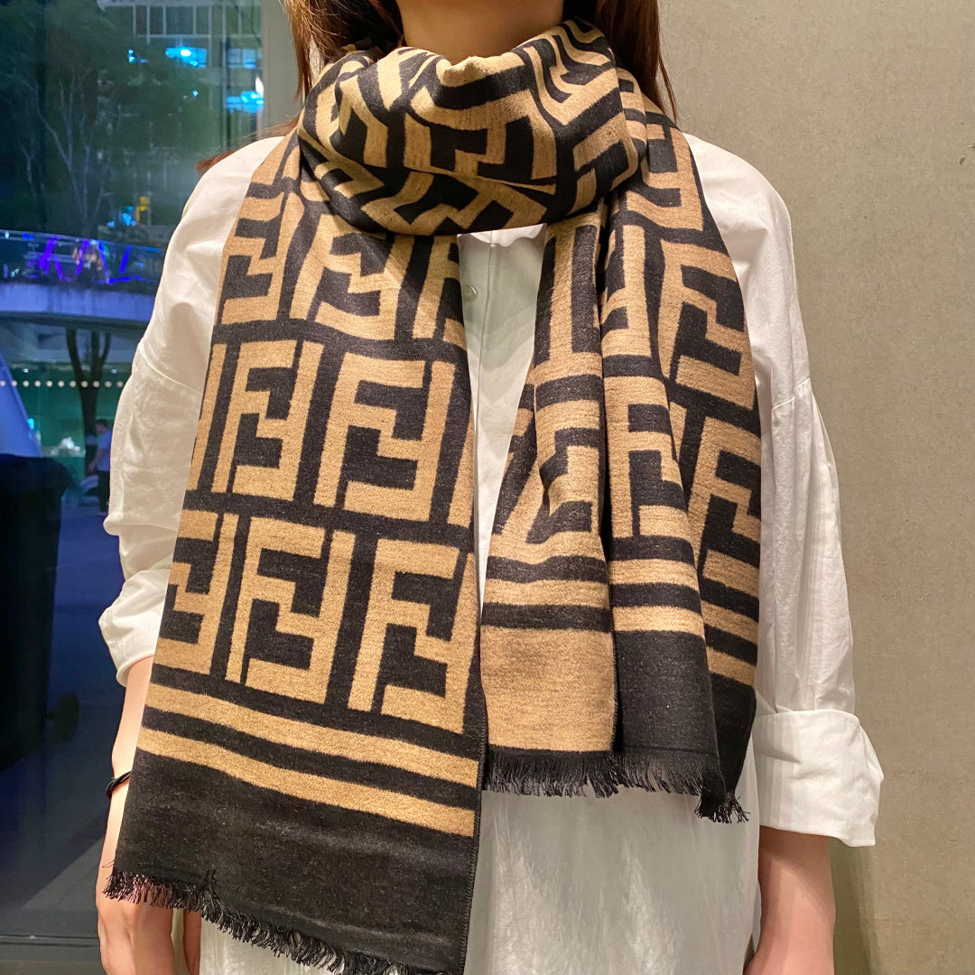 FF Scarf 75*180cm Brown Beige Blend 168159