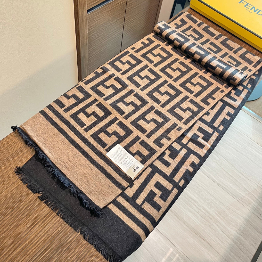 FF Scarf 75*180cm Brown Beige Blend 168159