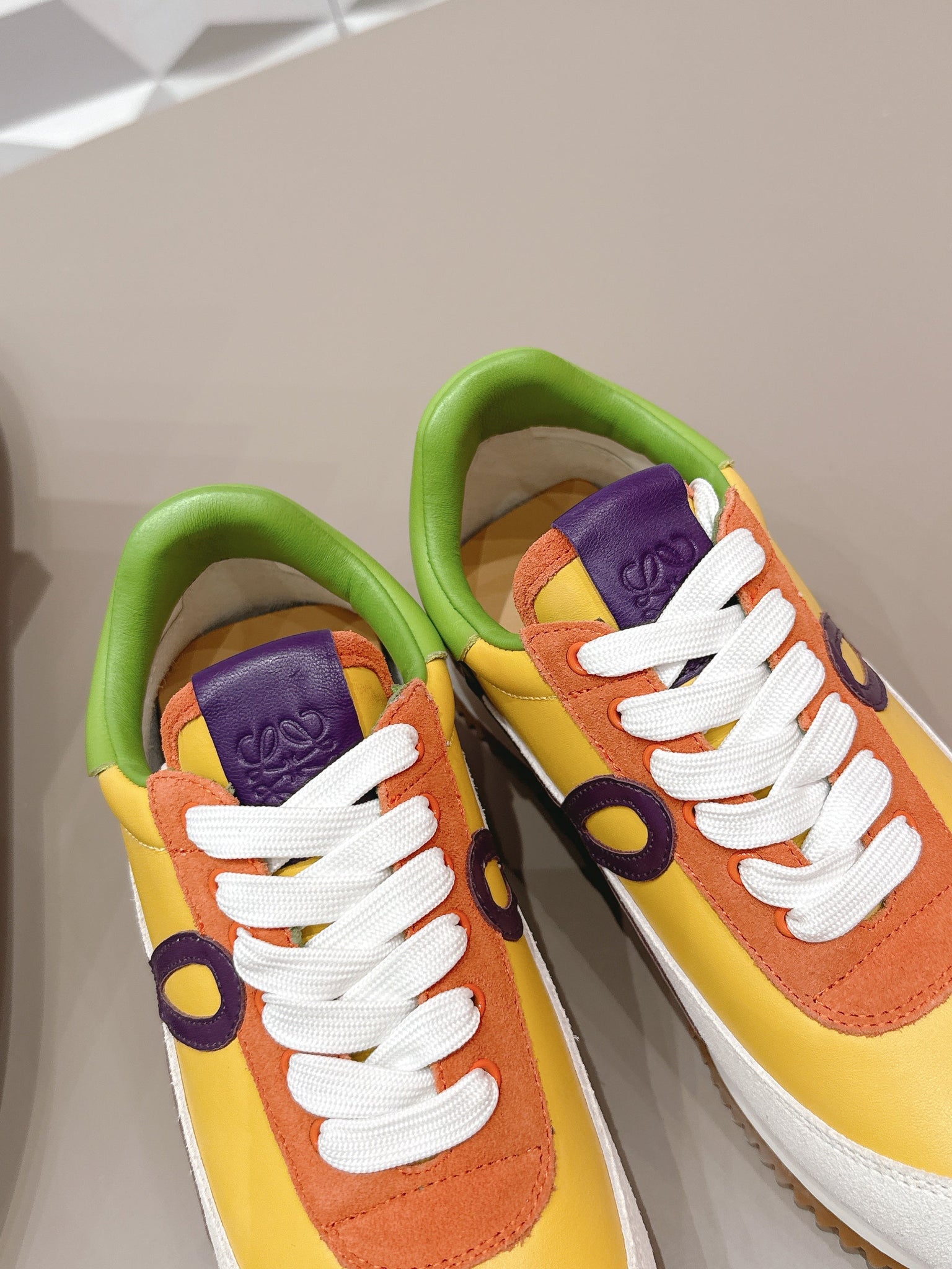 Loewe 26s Flow Runner Sneaker In Multicolor Calfskin And Suede Style 5
