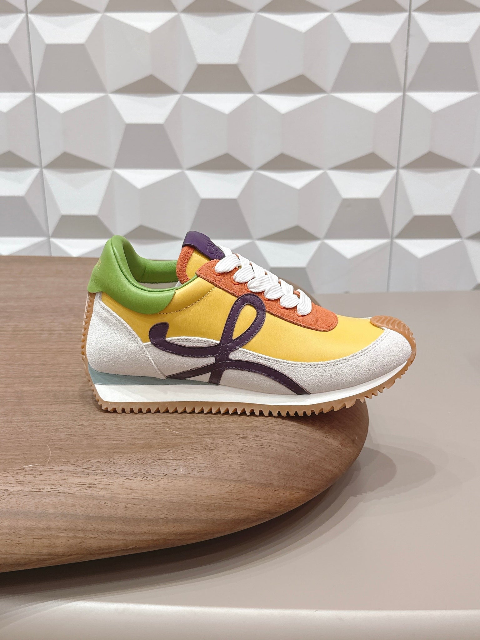 Loewe 26s Flow Runner Sneaker In Multicolor Calfskin And Suede Style 5