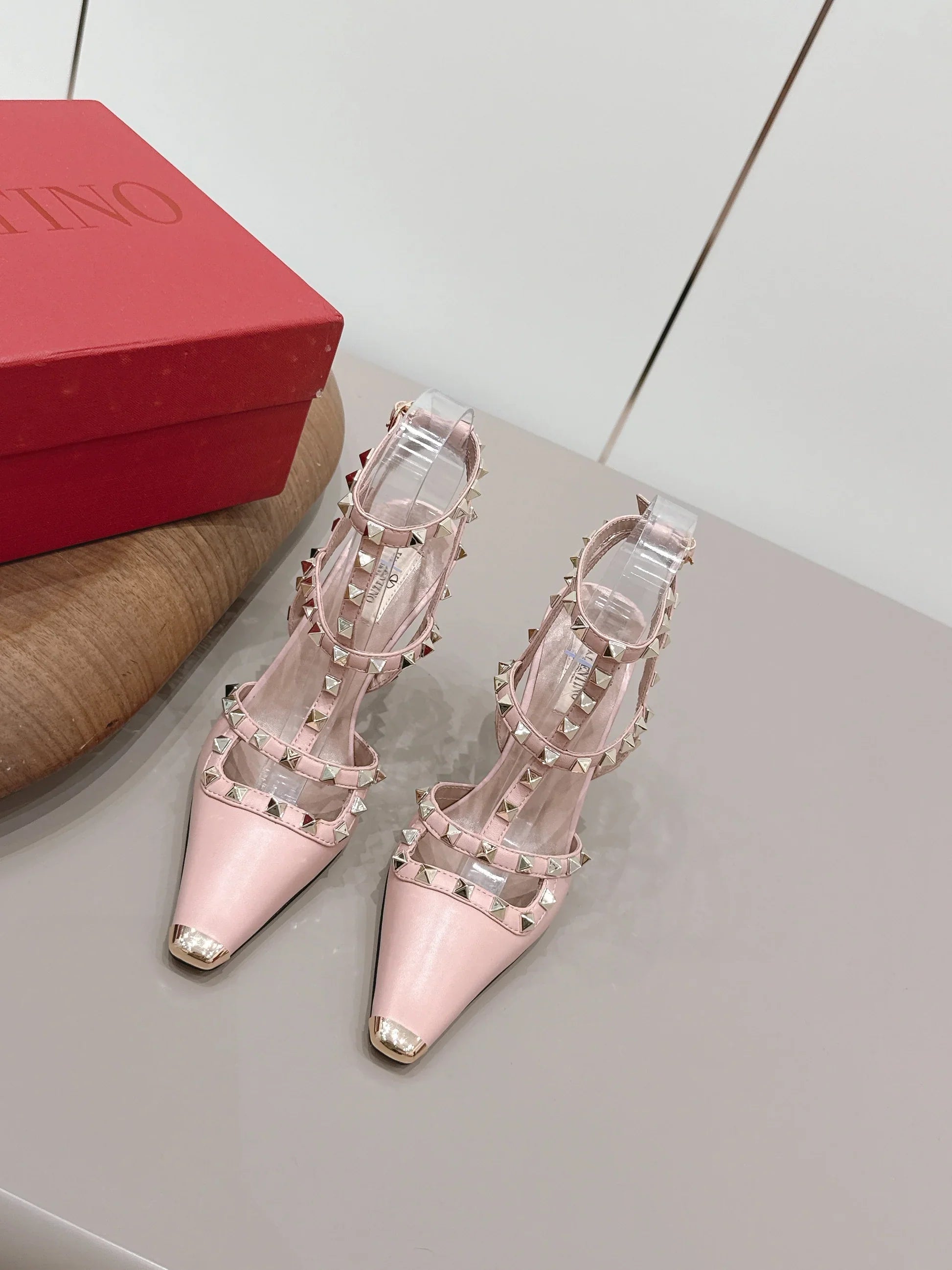 Valentino 2026 Rockstud Ankle Strap 95mm Slingback Calfskin 876673