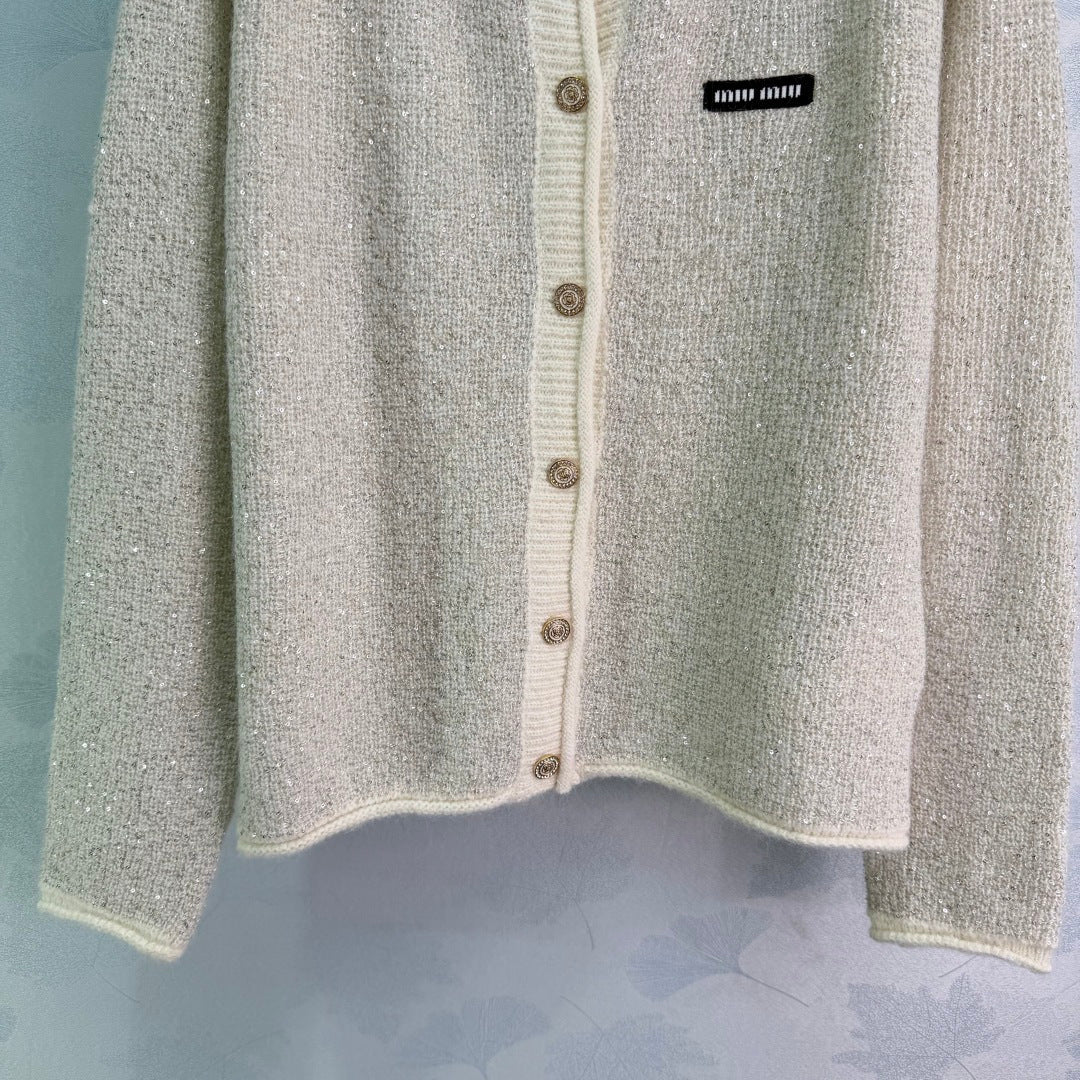 Miu 26s Knit Cardigan Wool Silk 345191