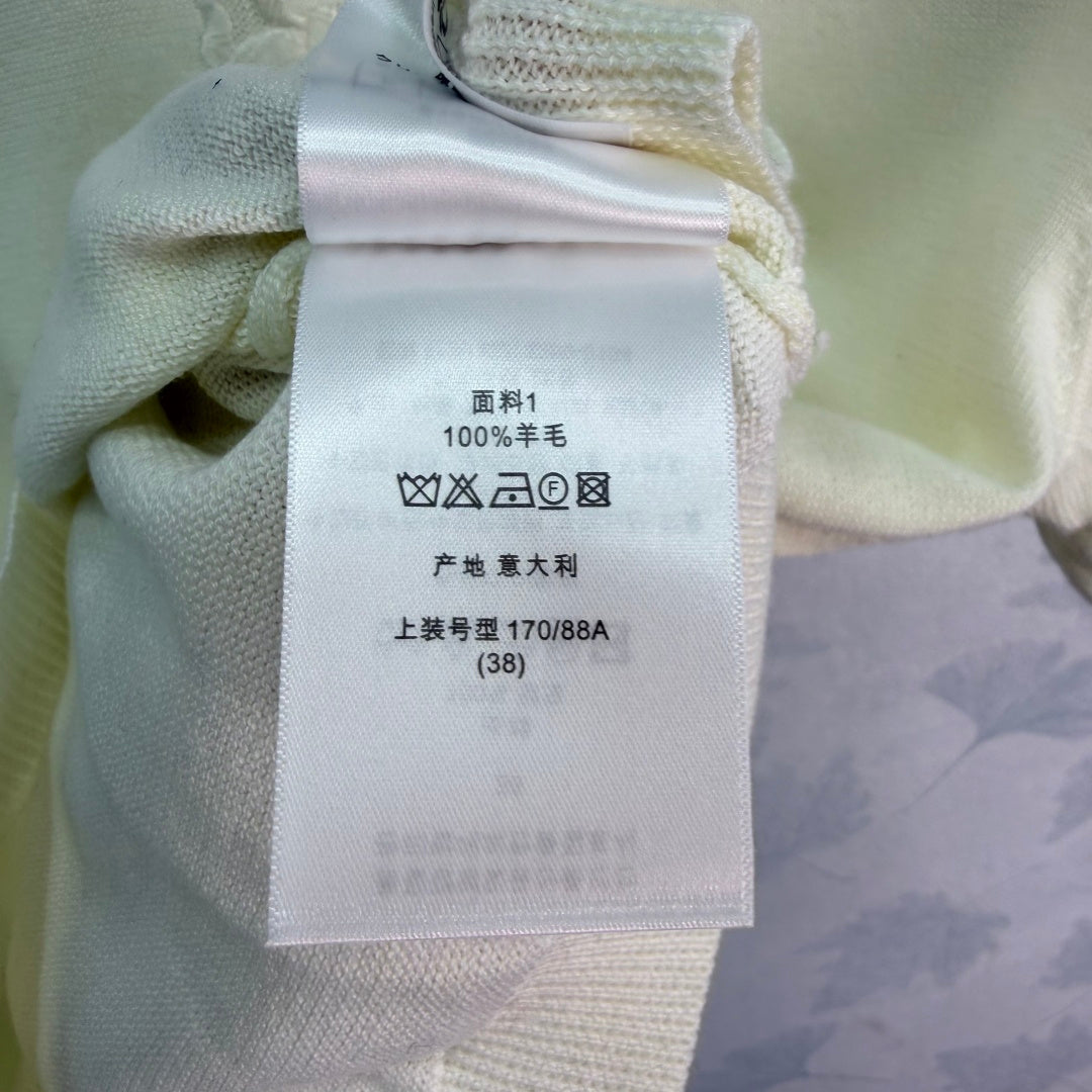 Dior 26S Oval Logo Short Sleeve Knit Top White 449372