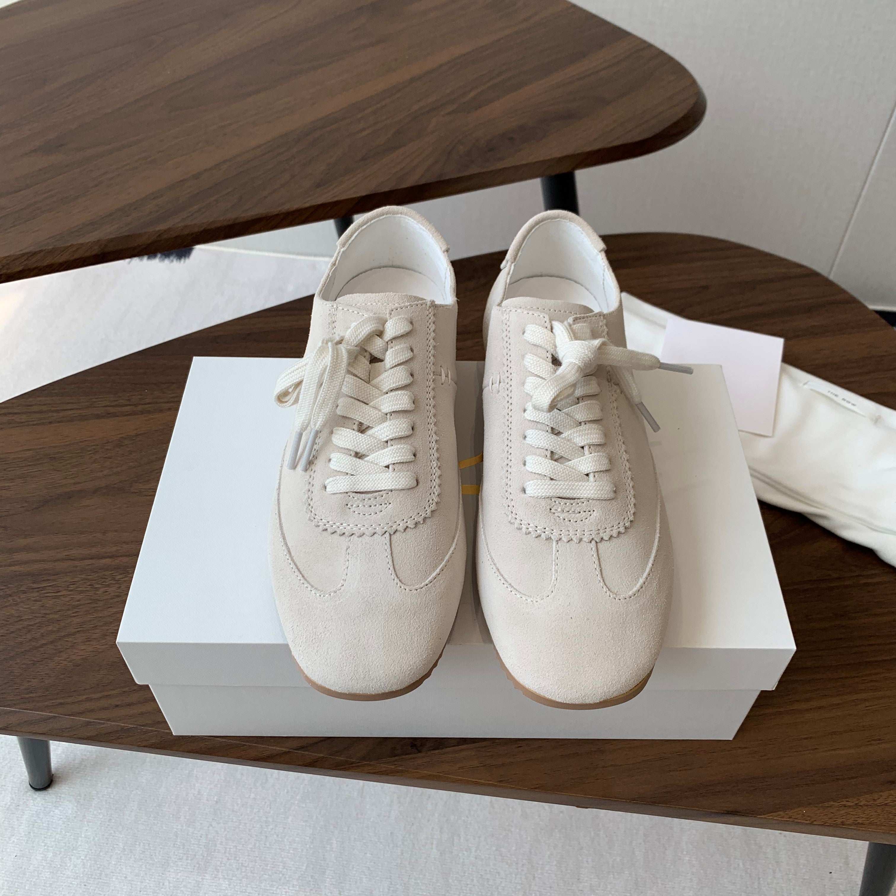 The Row Sneakers Eggshell Cow Suede 334523