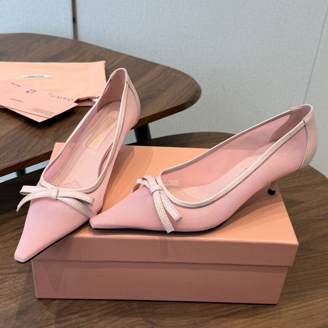 Miu 26s Pump 5.5cm Light Pink Canvas 887657
