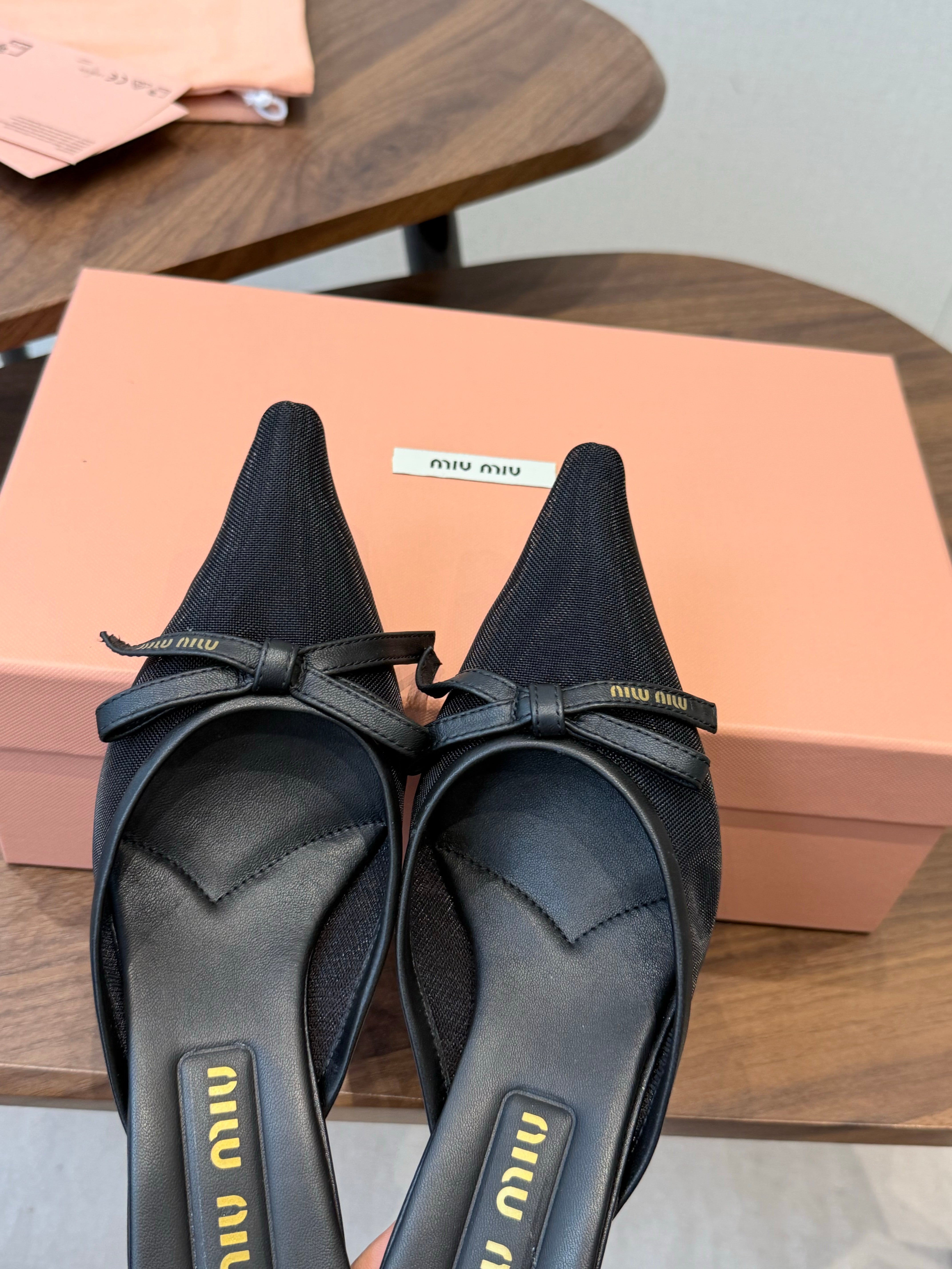 Miu 26s High-Heeled Mules Black Cotton 790457