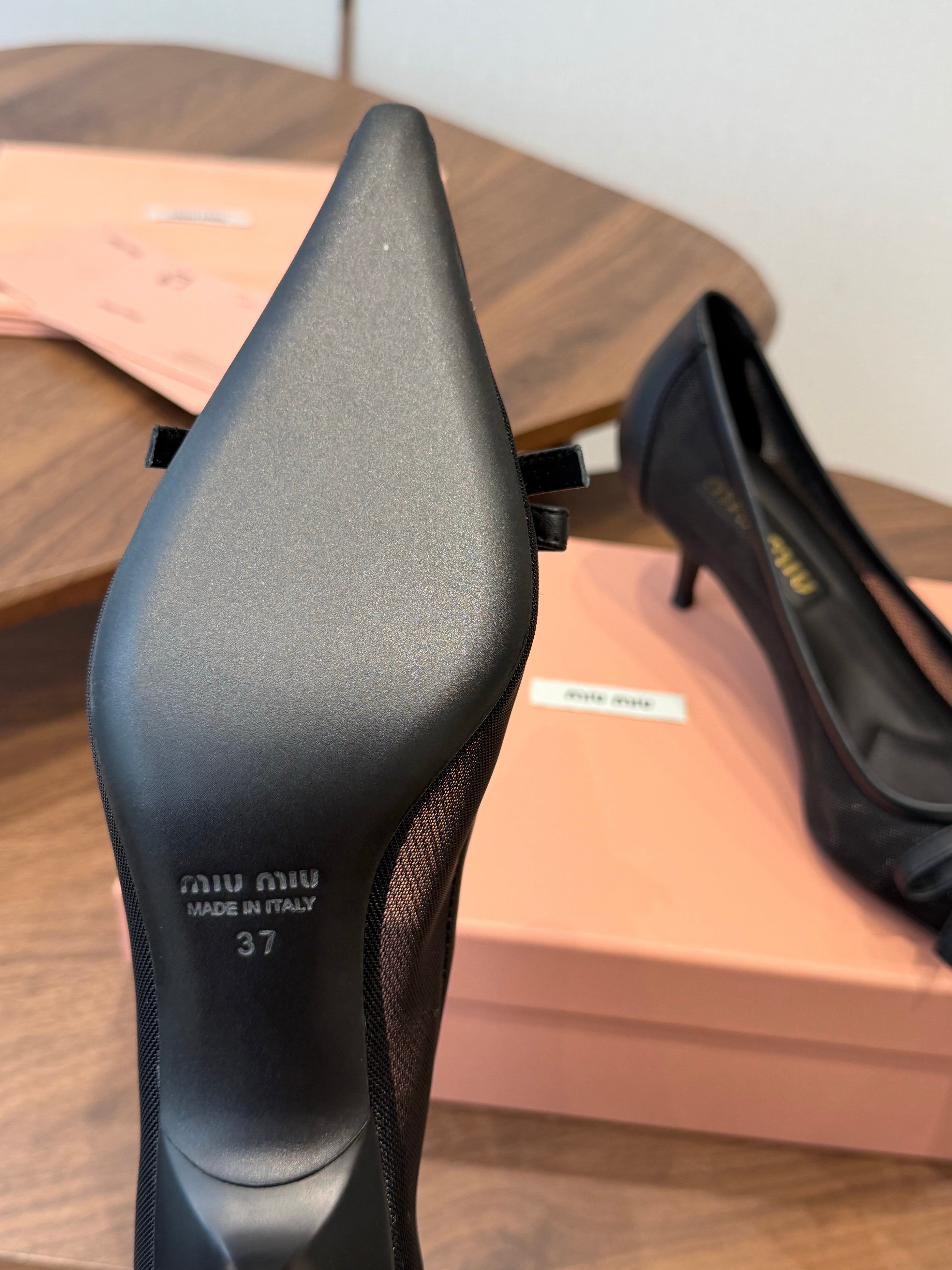 Miu 26s High-Heeled Pump Black Cotton 790460
