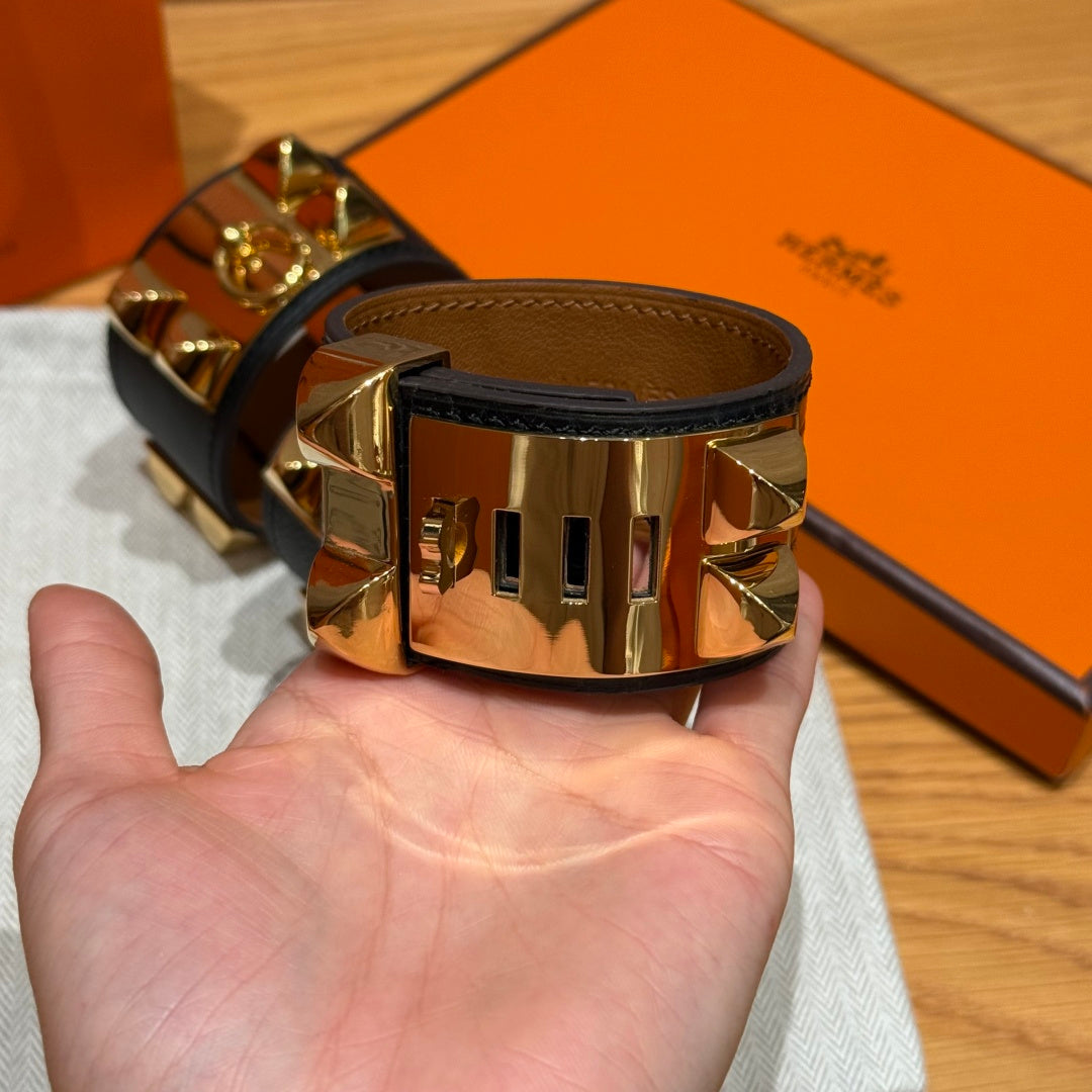 HM Collier De Chien 24 Bracelet Black Embossed 216636