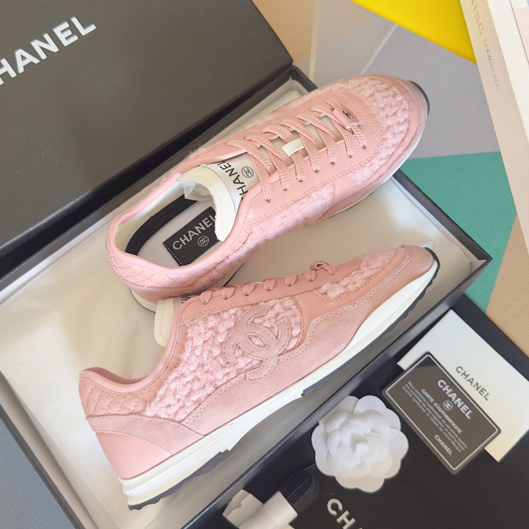 CC 25K British Baseball Shoes Light Pink Woven Cowhide 459736