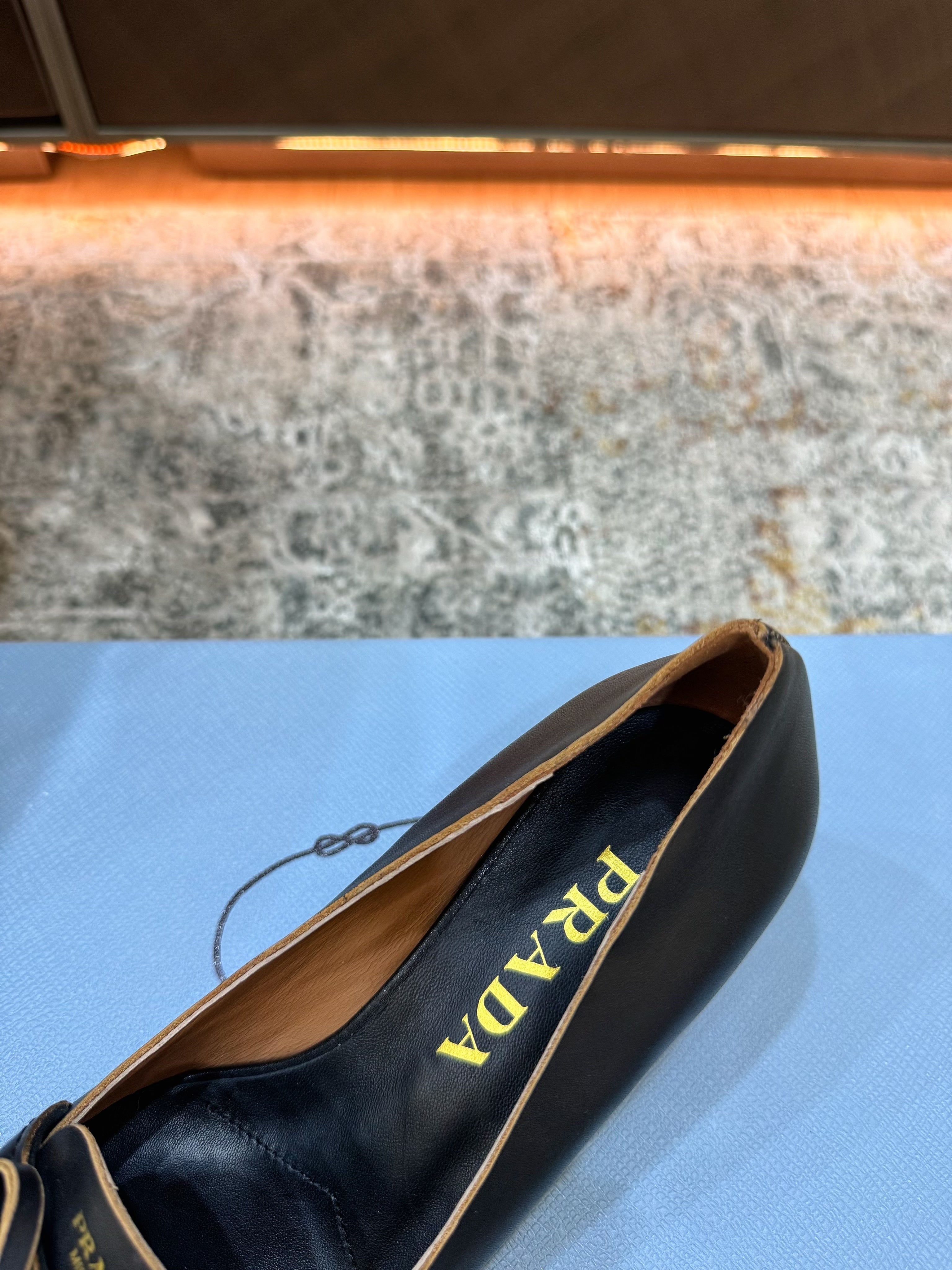 Prada 26s Slingback 6cm Black Cowhide 804087