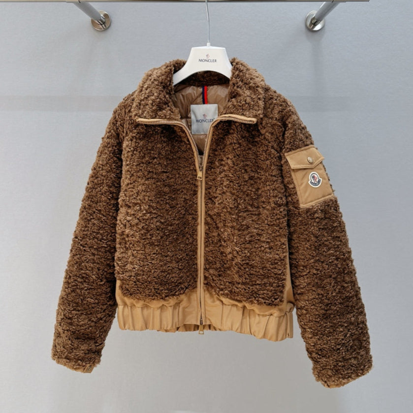 MC 2025 Coligny Short Down Jacket Brown Polyester Fur