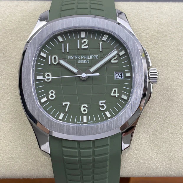 Patek Philippe Aquanaut 42mm Green Dial Green Rubber Strap