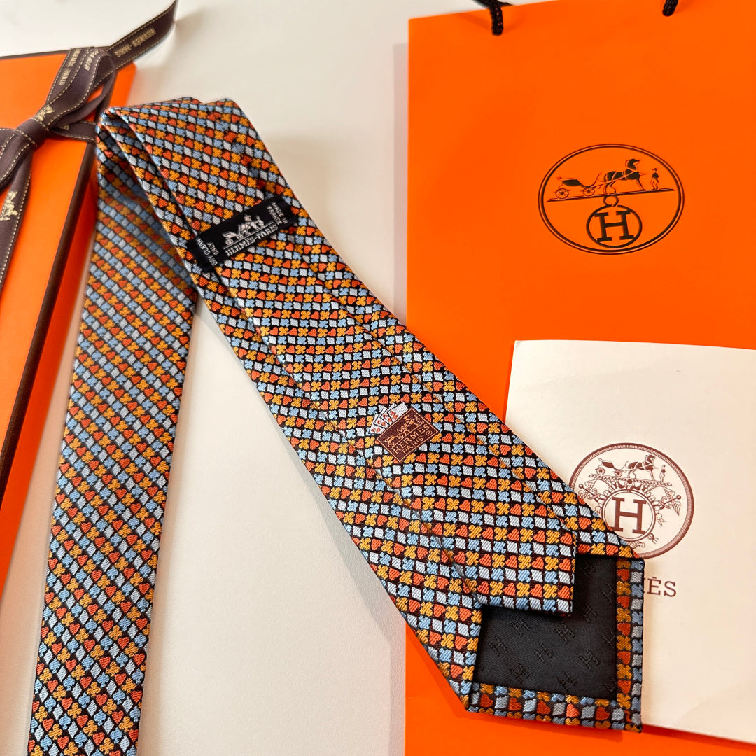 HM Carre d'As Tie Orange Twill Silk 210010