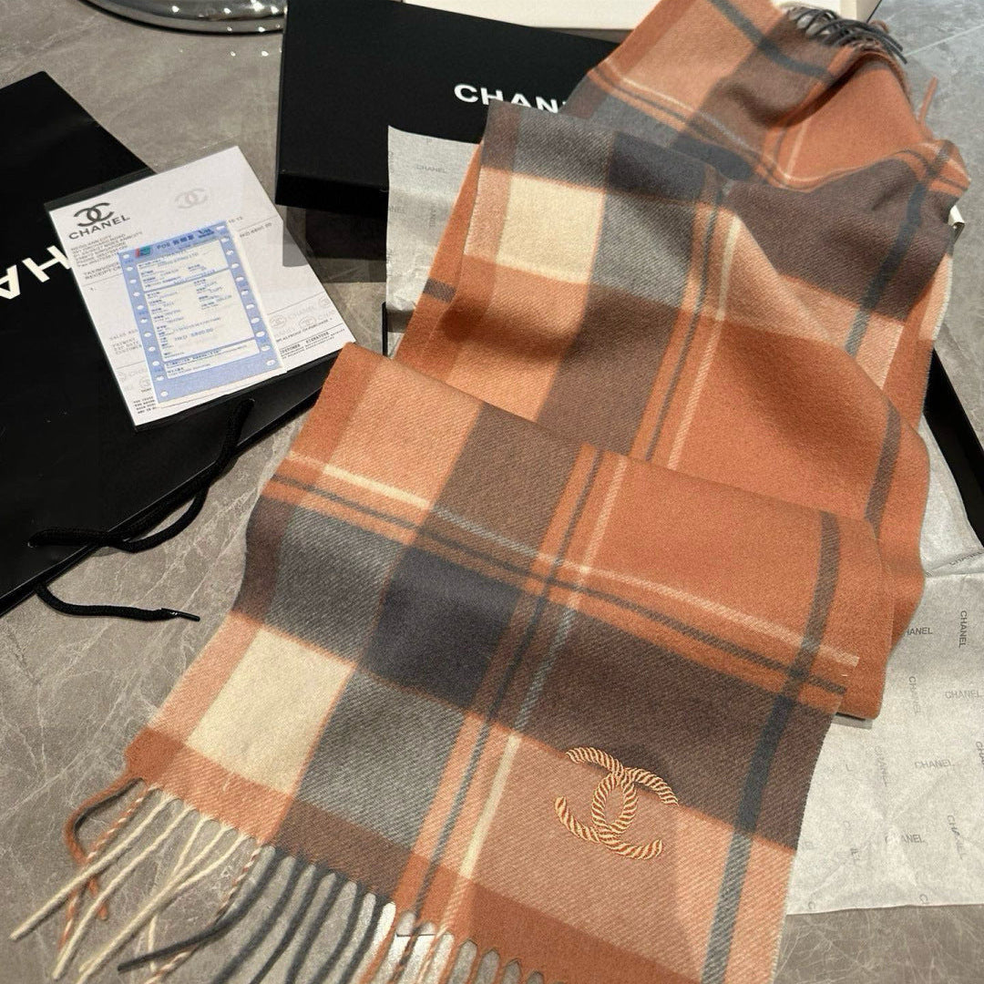 CC 25s Scarf 180cm Camel Brown Cashmere 973464