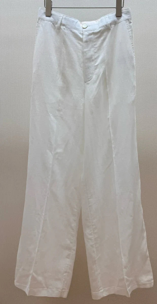 Dior 2026 Straight Trousers White Linen 628305