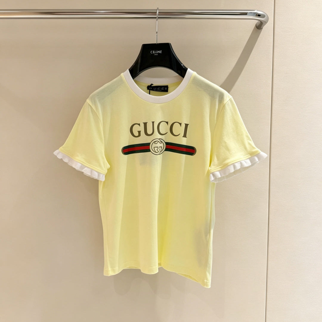 Gucci 26s Ruffle Sleeve T-Shirt 360