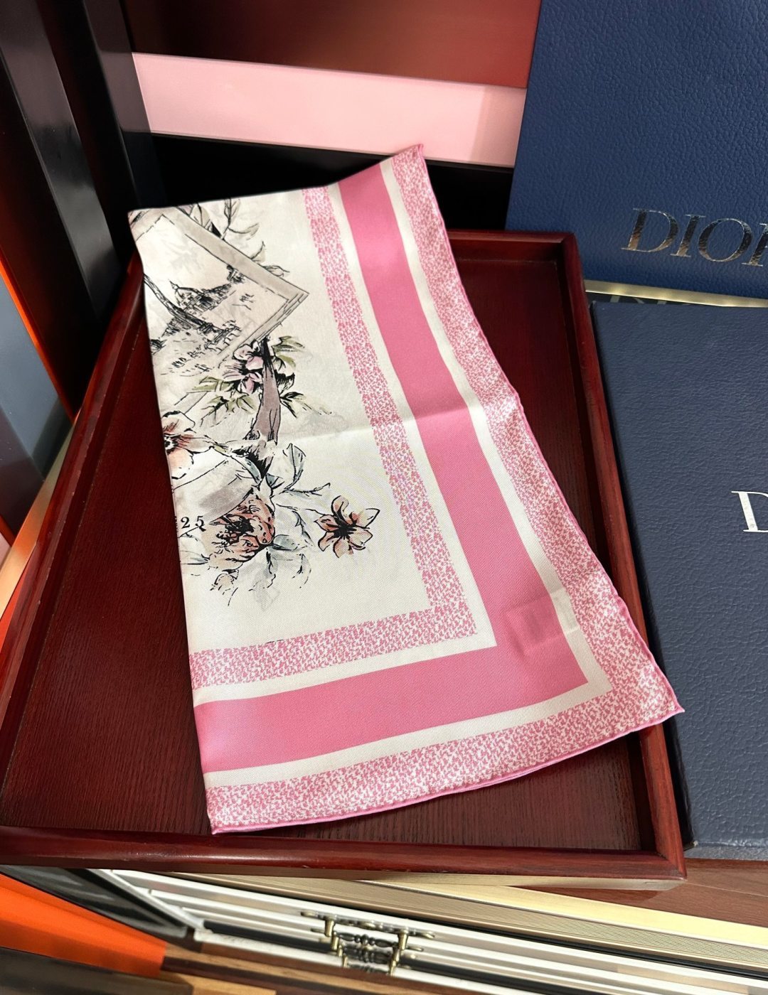 CD Scarf 90x90 Colorful Twill Silk 511170