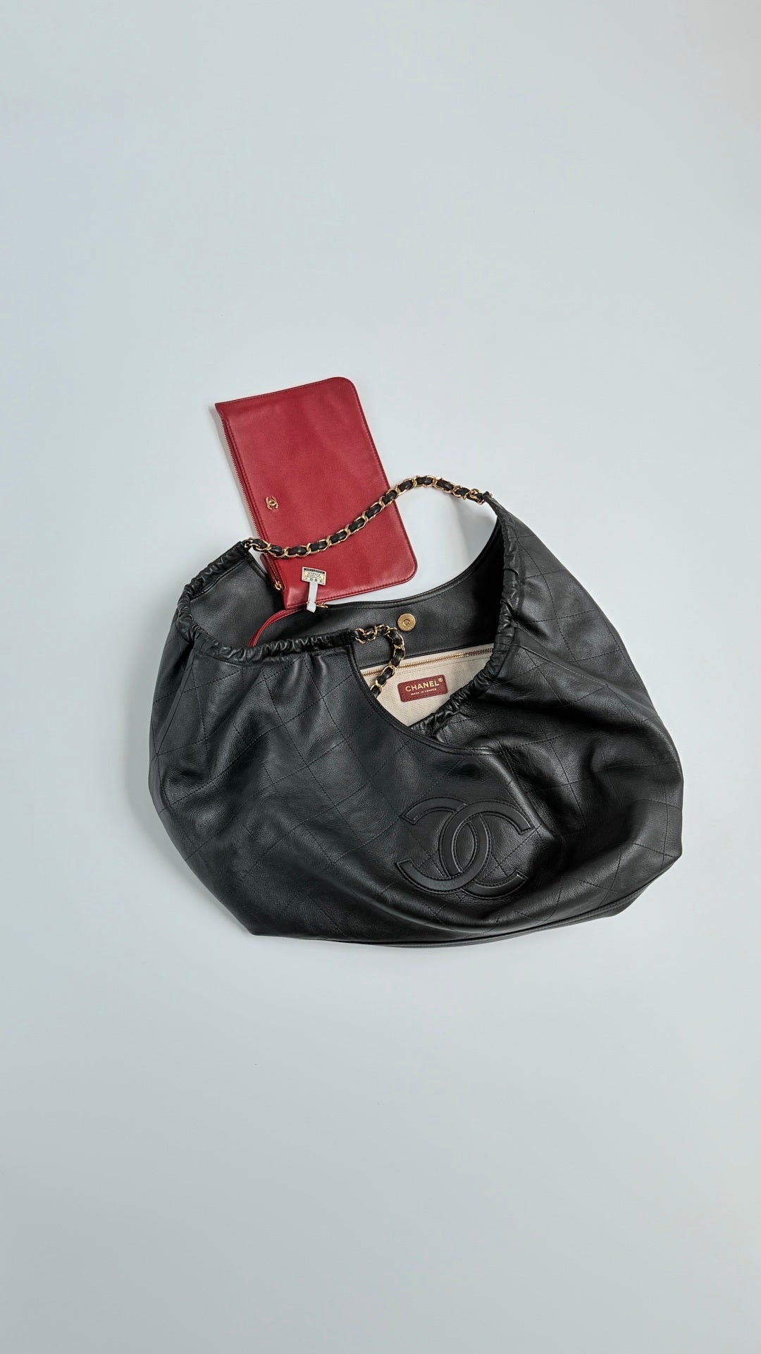 CC 26s Cabas Hobo Black Calfskin