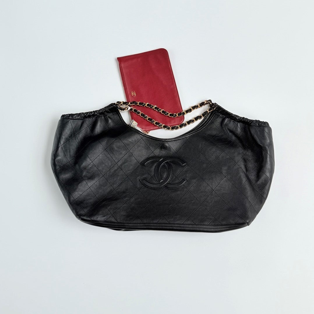 CC 26s Cabas Hobo Black Calfskin