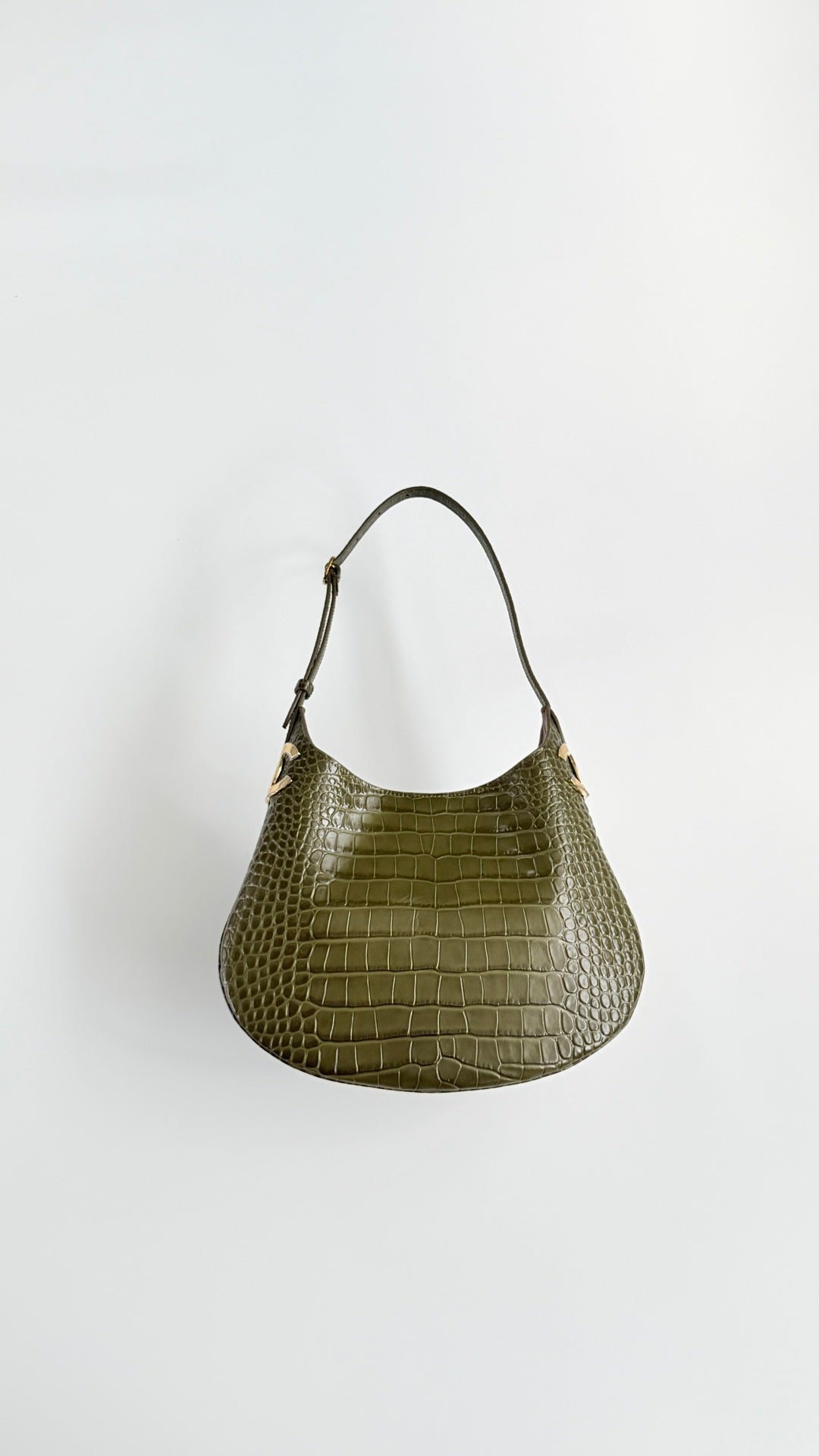 CC 26s Hobo Bag Olive Green Crocodile Embossed Calfskin 996784