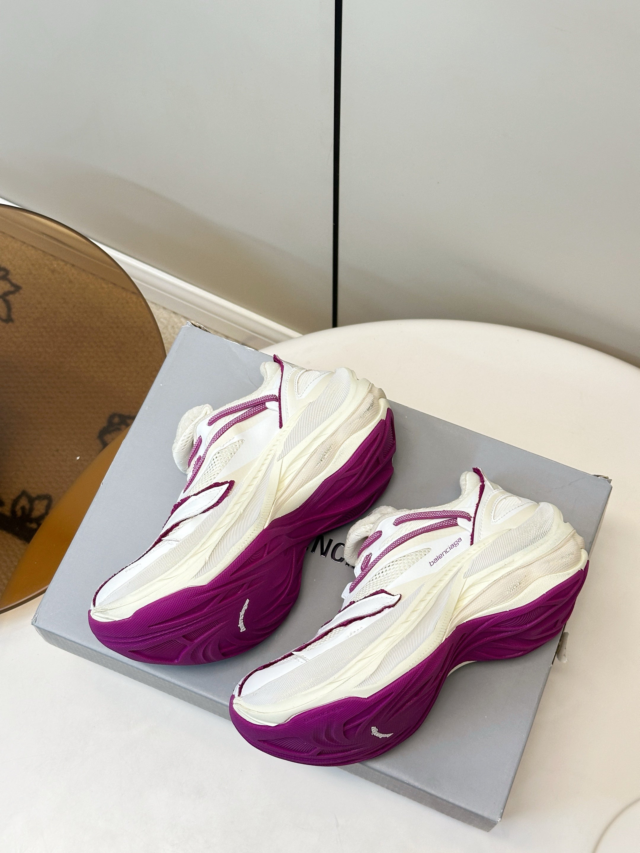 Balenciaga Jet Sneaker Cream Purple TPU Mesh 986303