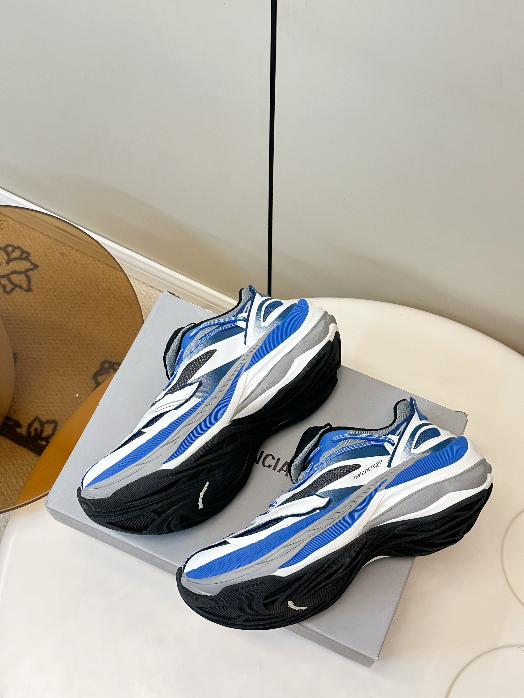 Balenciaga Jet Sneaker Cream Blue TPU Mesh 986304