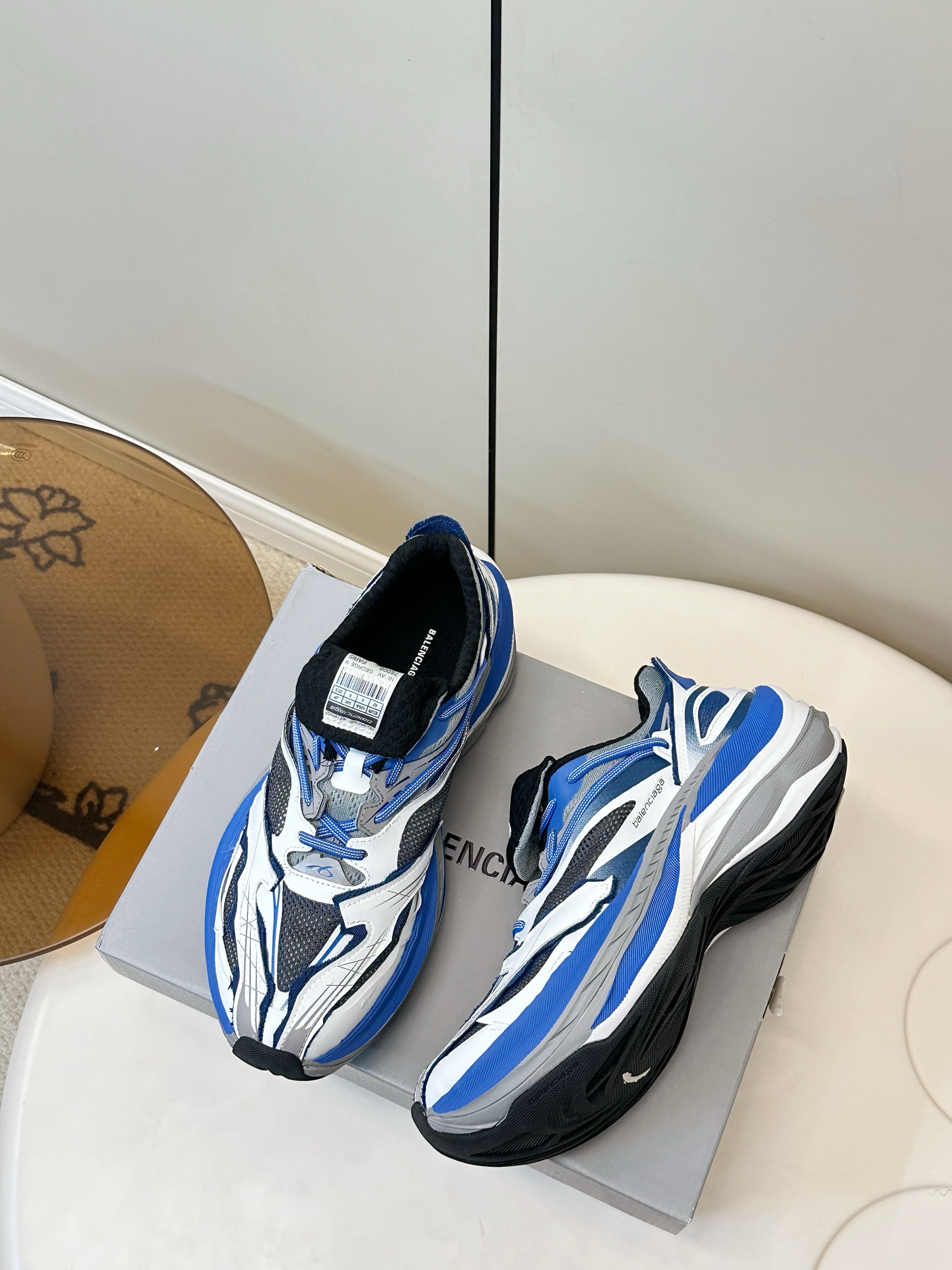 Balenciaga Jet Sneaker Cream Blue TPU Mesh 986304