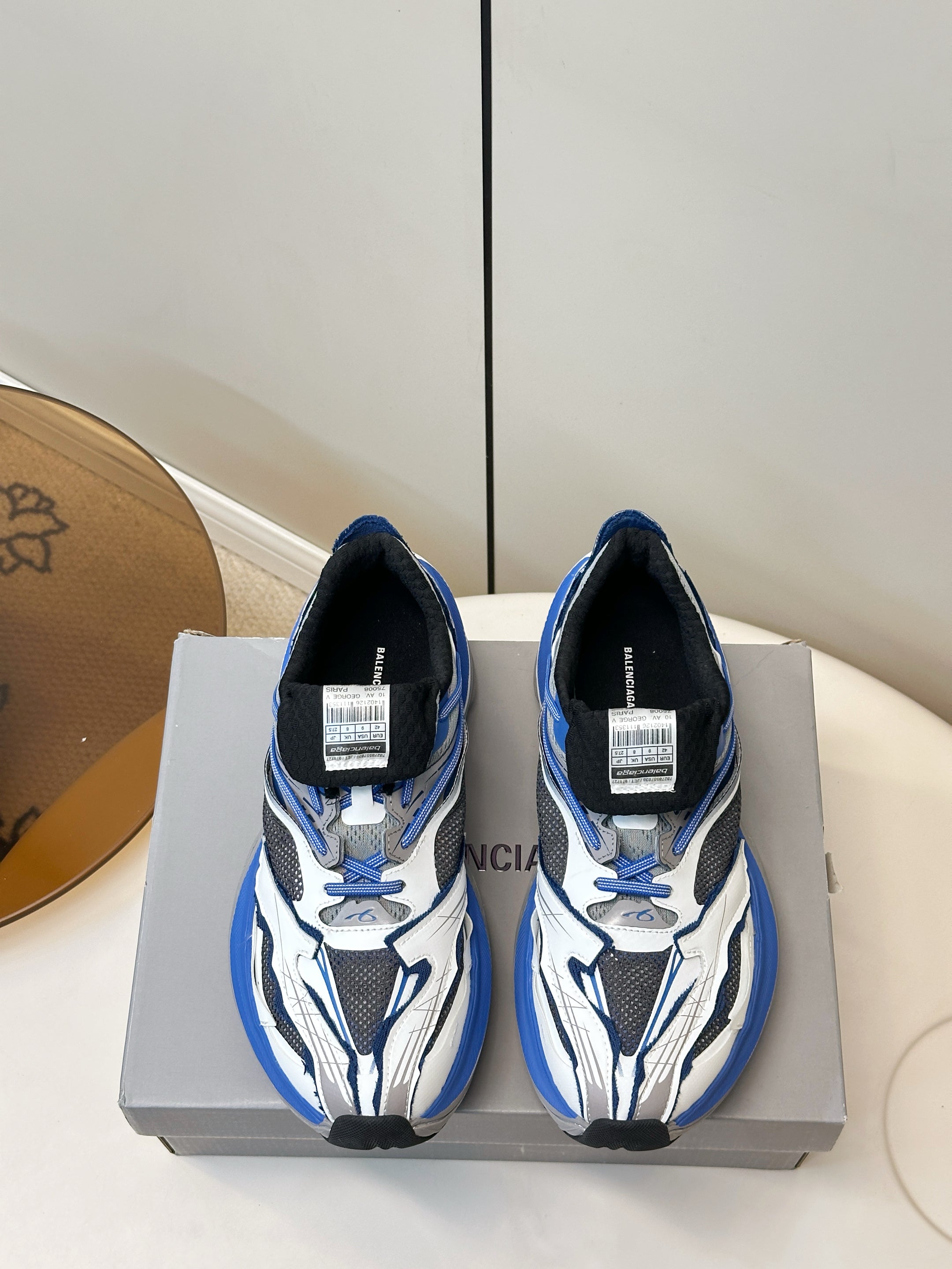 Balenciaga Jet Sneaker Cream Blue TPU Mesh 986304
