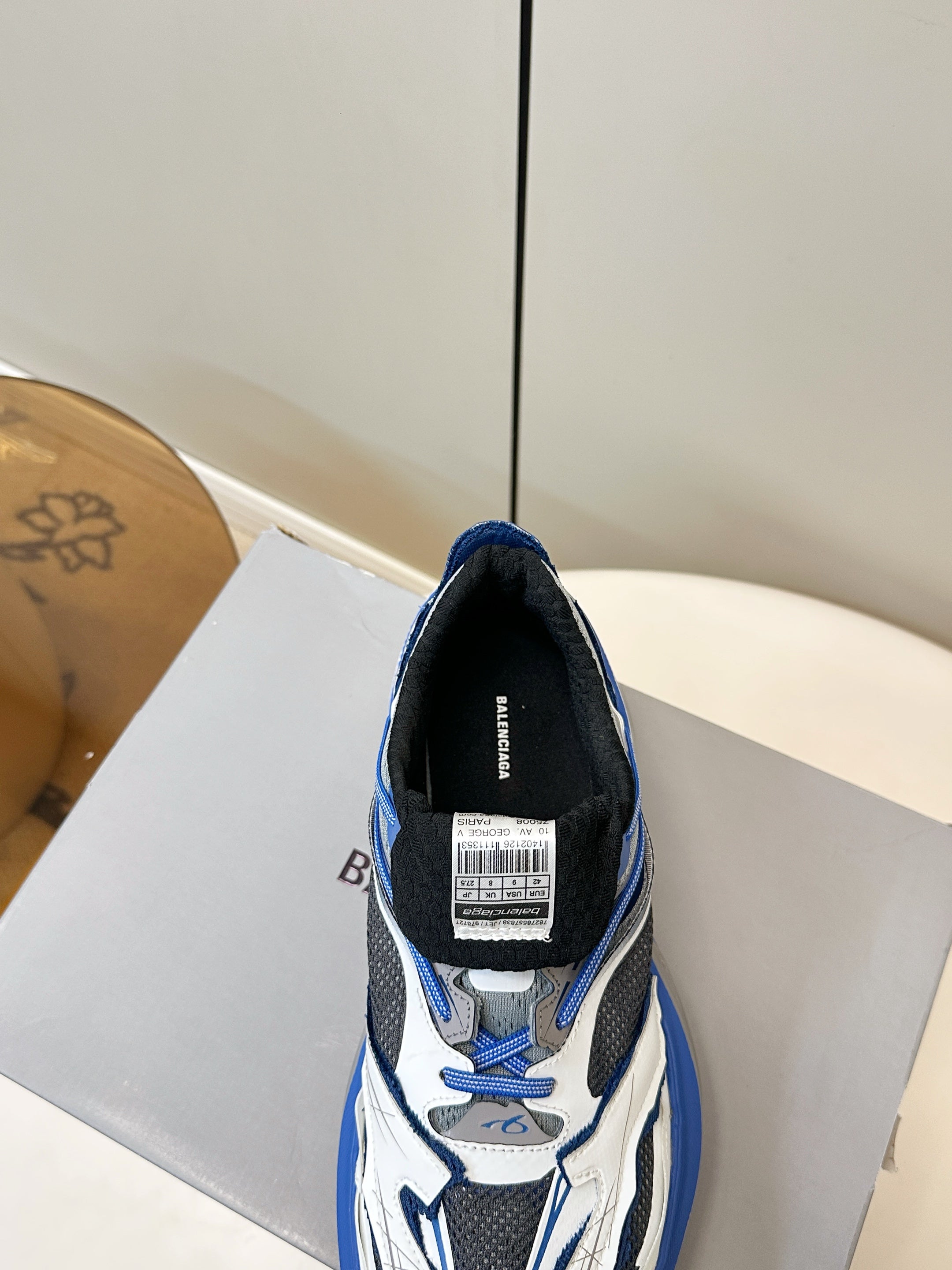 Balenciaga Jet Sneaker Cream Blue TPU Mesh 986304