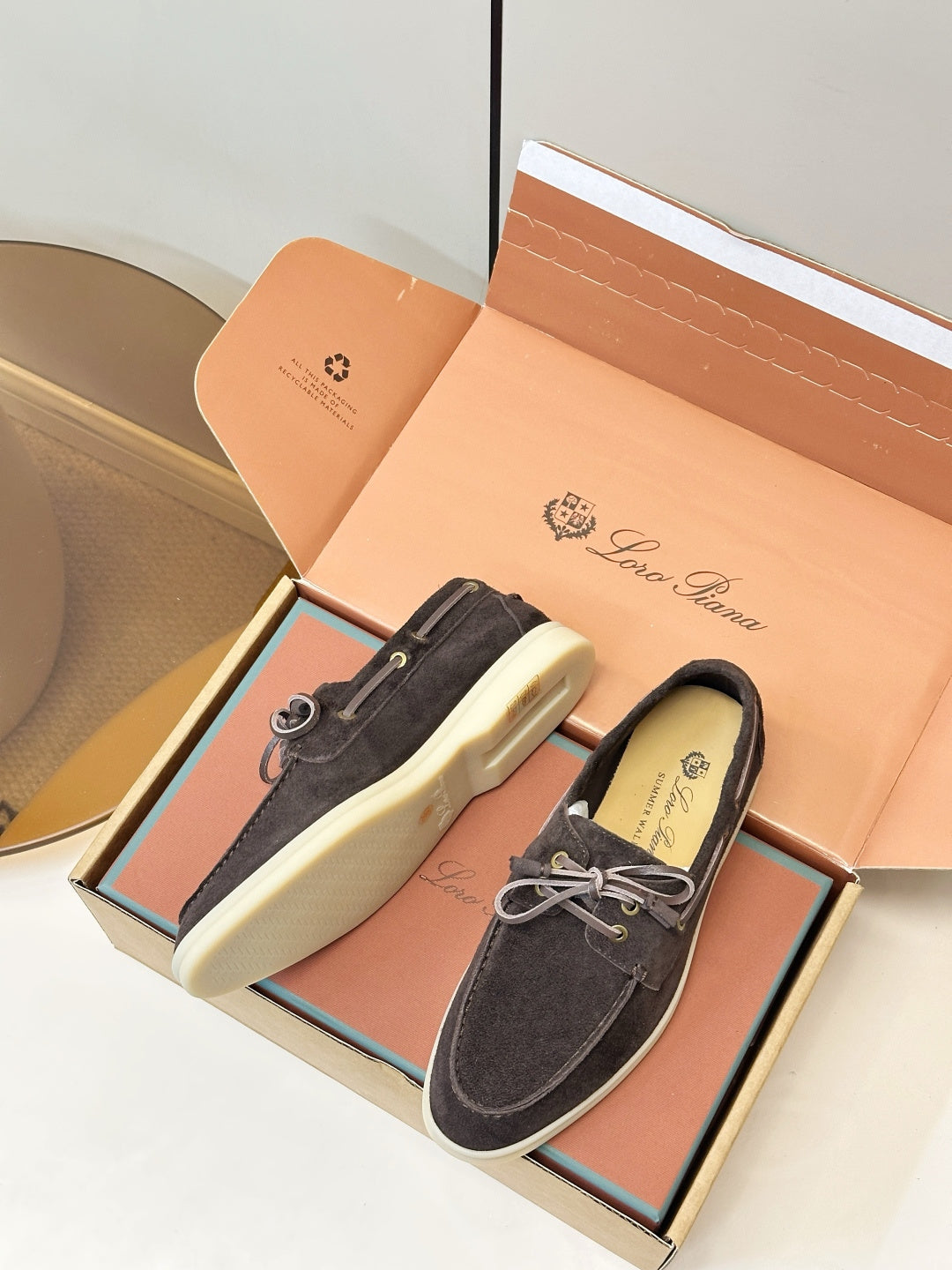 Loro Piana Shoes Sea-Sail Walk Loafer Dark Grey Suede 178085