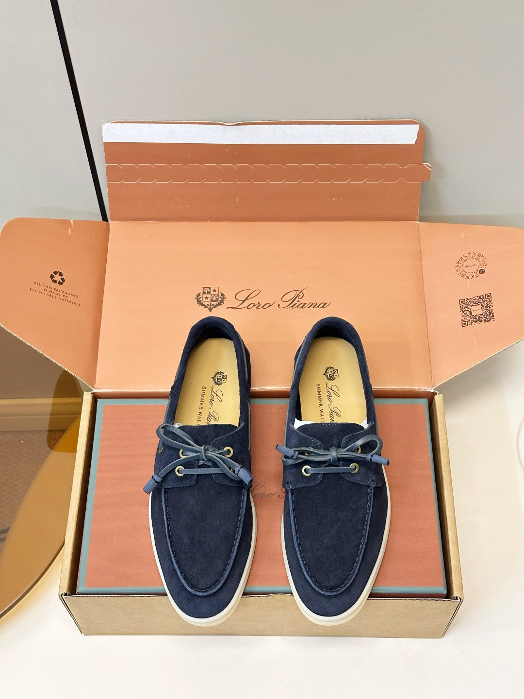 Loro Piana Shoes Sea-Sail Walk Loafer Navy Blue Suede 178086