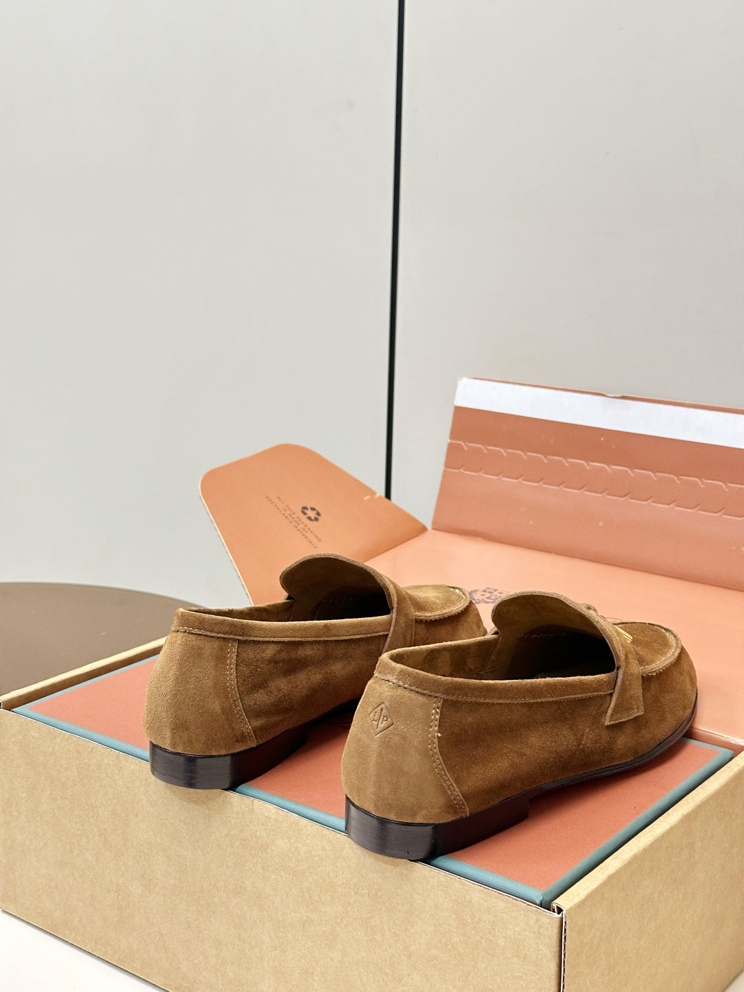 Loro Piana Shoes Joan Loafers Camel Suede Charm 178088