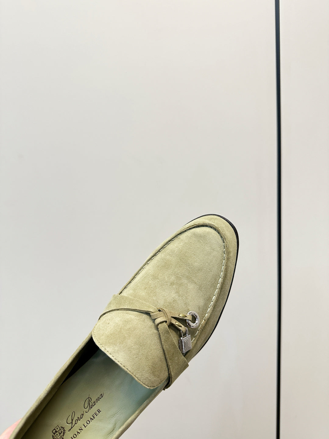 Loro Piana Shoes Joan Loafers White Suede Charm 178093