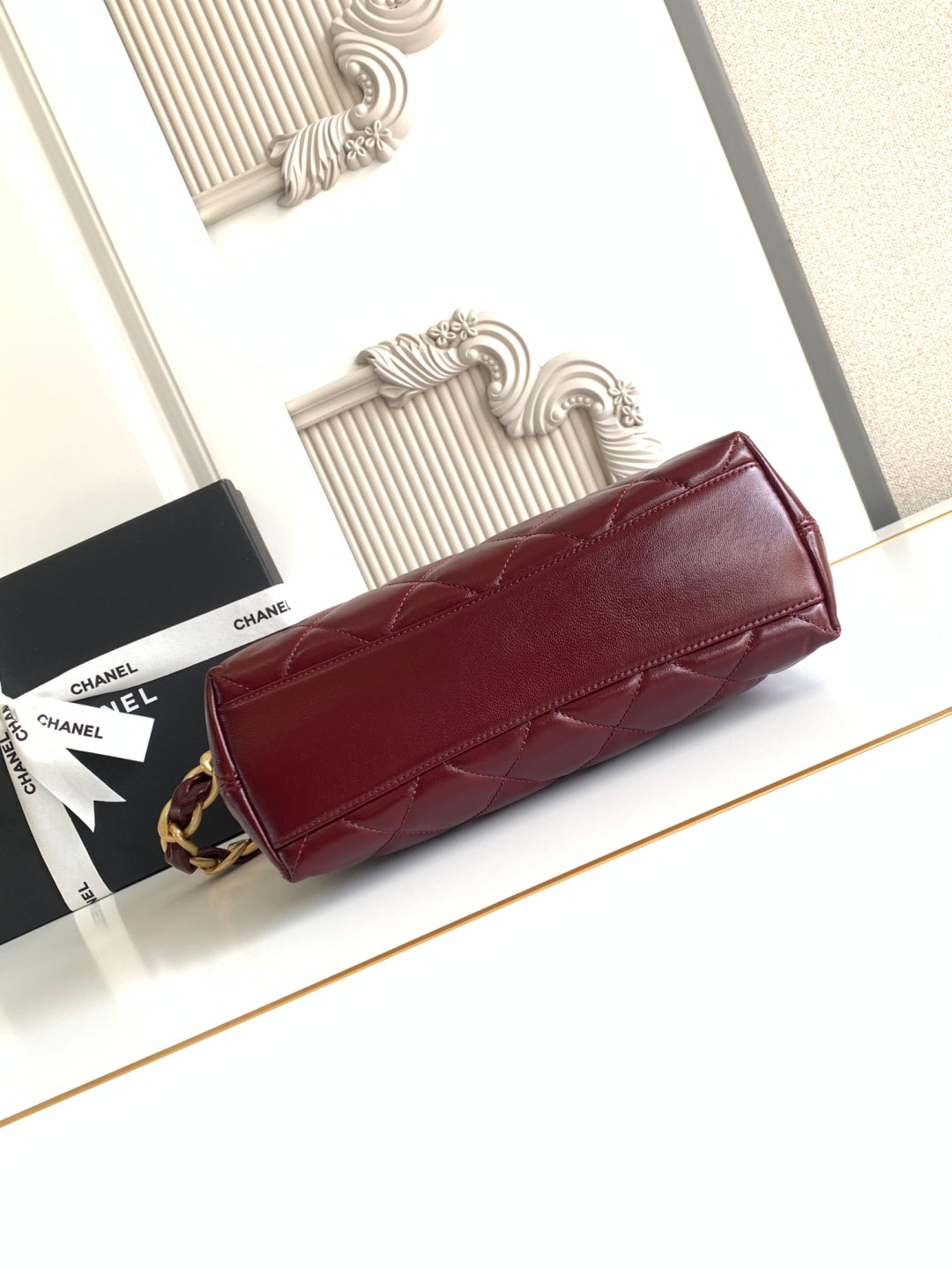 CC Hobo Bag With Chain 35cm Red Lambskin 277763 GHW