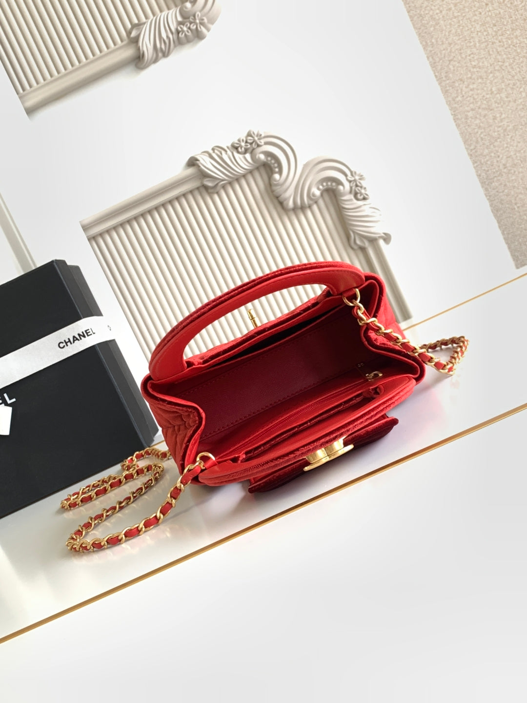 cc 24a nano 19cm kelly shopper bag red velvet