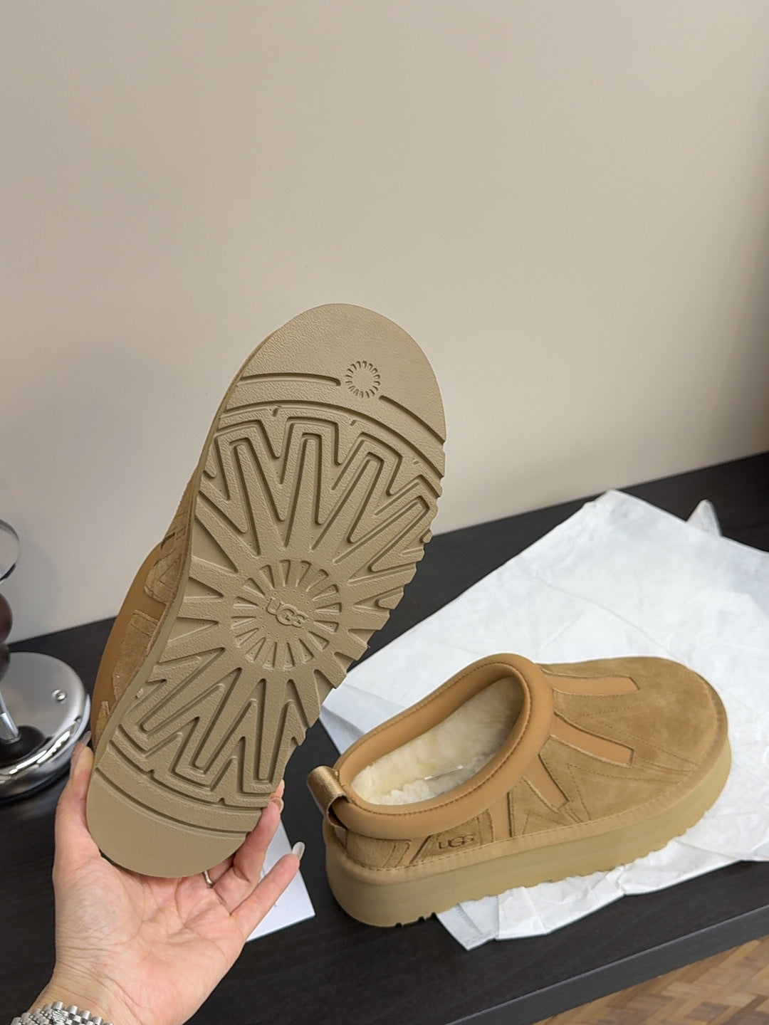 UGG Tazz Sunwave Slippers Brown Suede