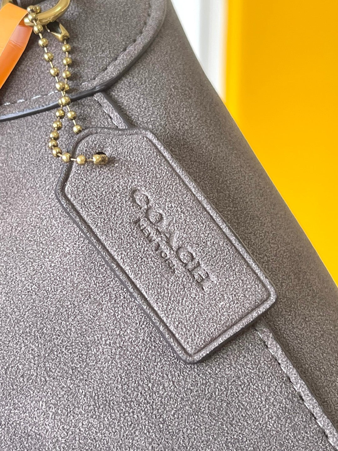 Coach Brooklyn Shoulder Bag 39cm Taupe Suede