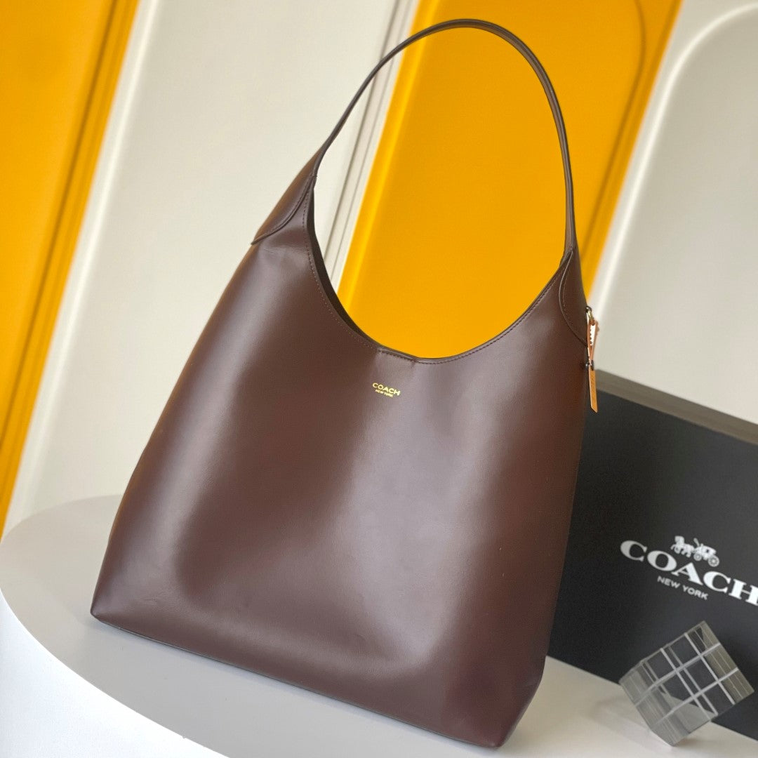 Coach Brooklyn Shoulder Bag 39cm Chocolate Calfskin