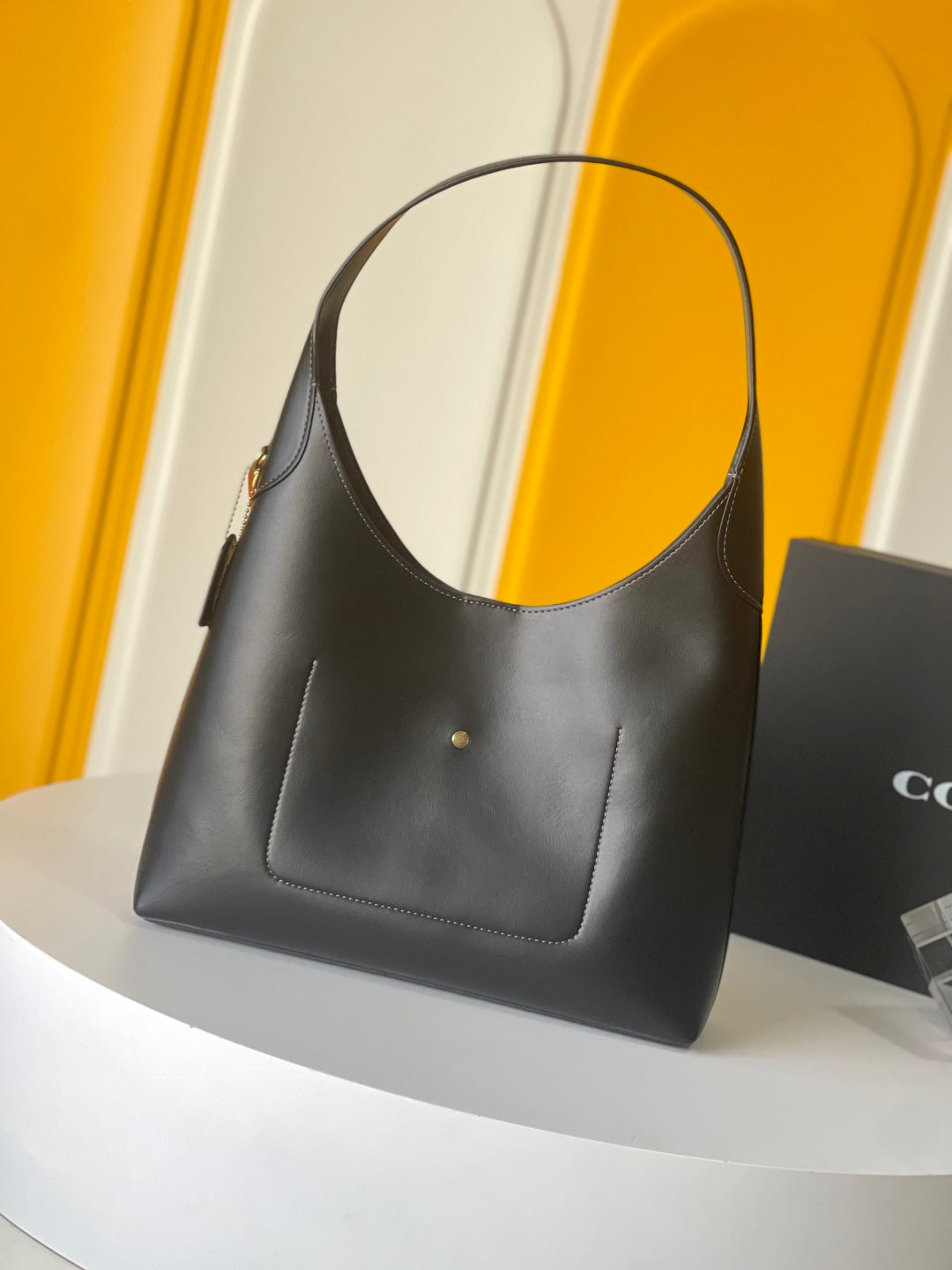 Coach Brooklyn Shoulder Bag 34cm Black Calfskin