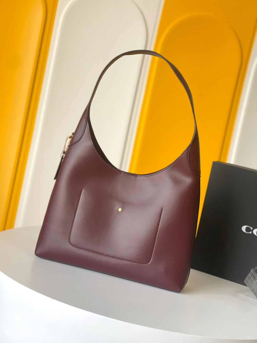 Coach Brooklyn Shoulder Bag 34cm Burgundy Calfskin