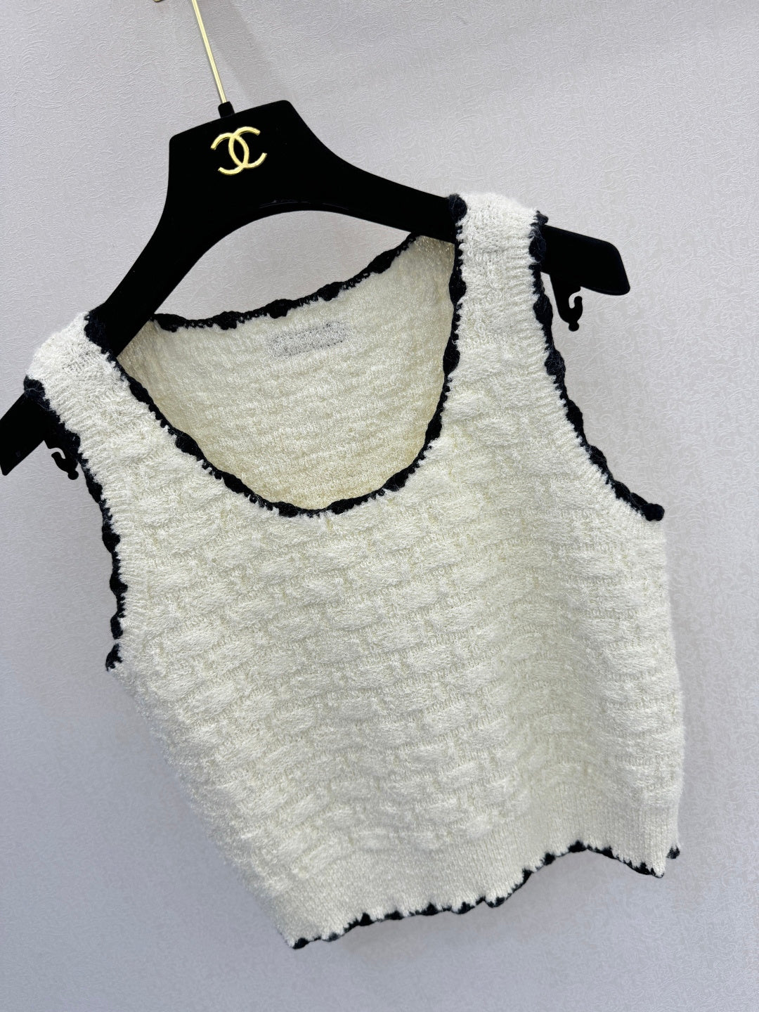 CC 26s Vest Black White Tweed Silk 363530