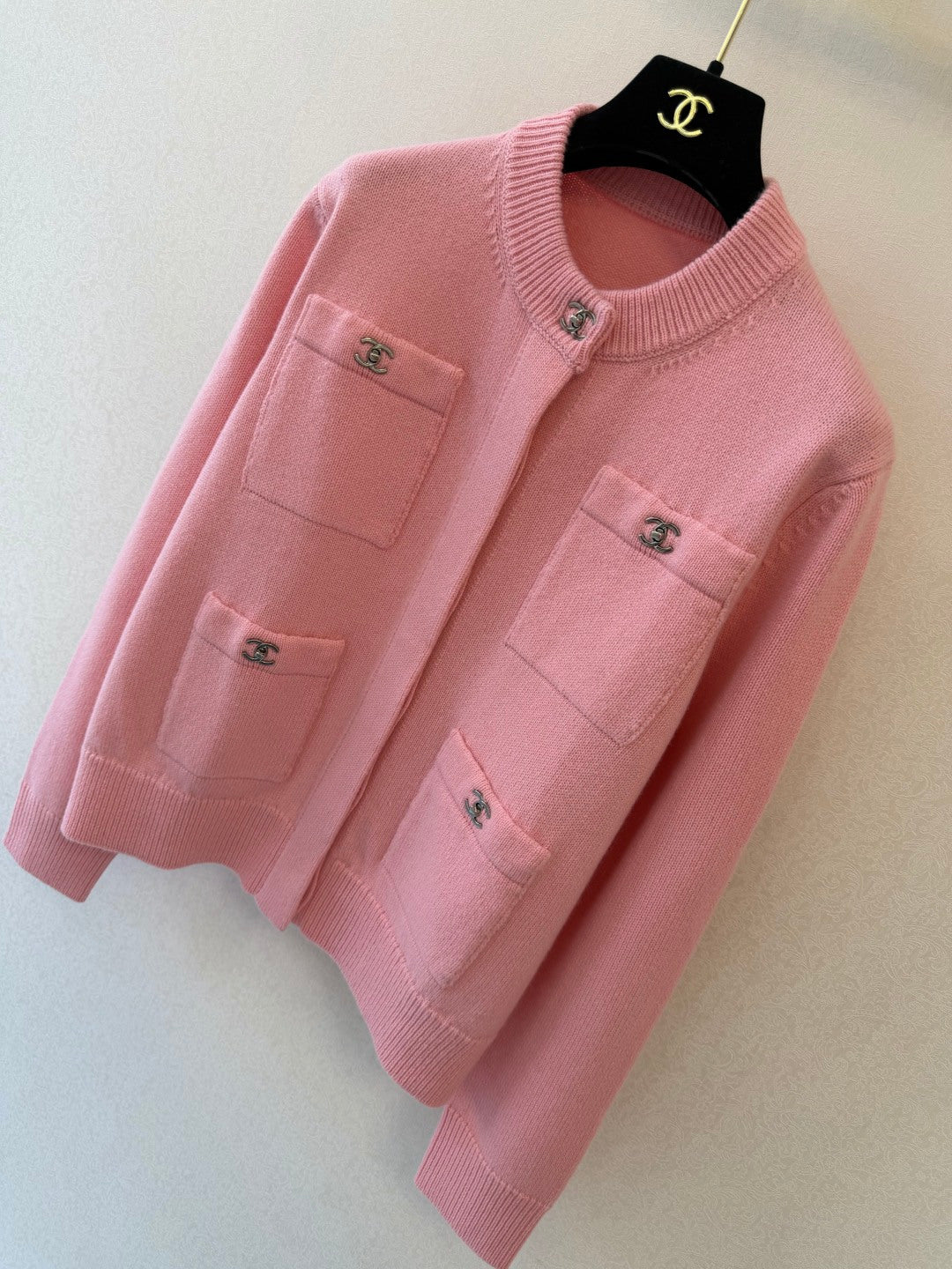 CC 26s Crew Neck Long-Sleeved Cardigan Wool 424817