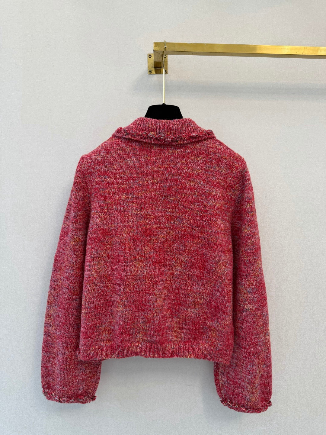 CC Braided Trim Knit Jacket Hot Pink Wool 423147