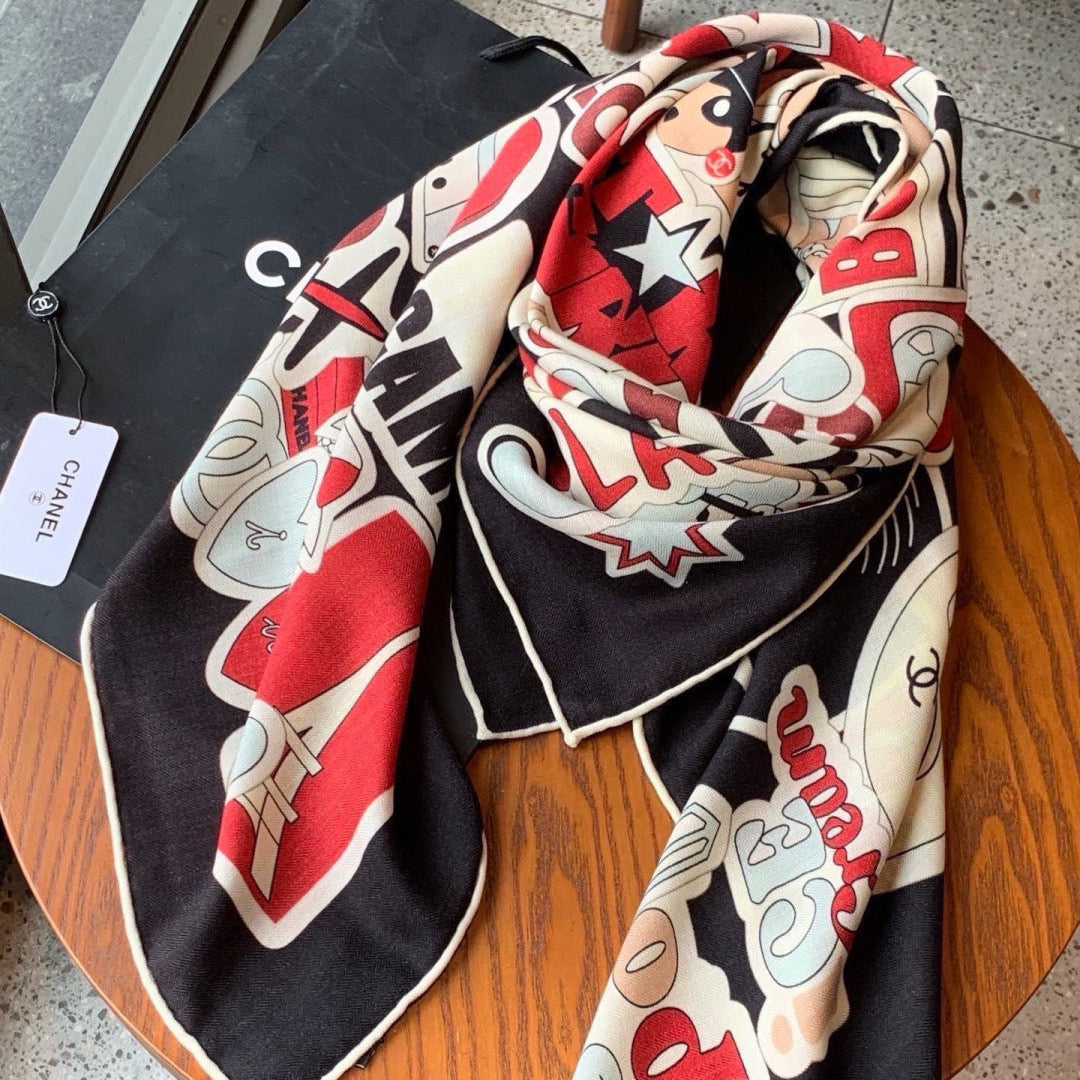 Chanel 26s Scarf 140 In Silk Cashmere 309866