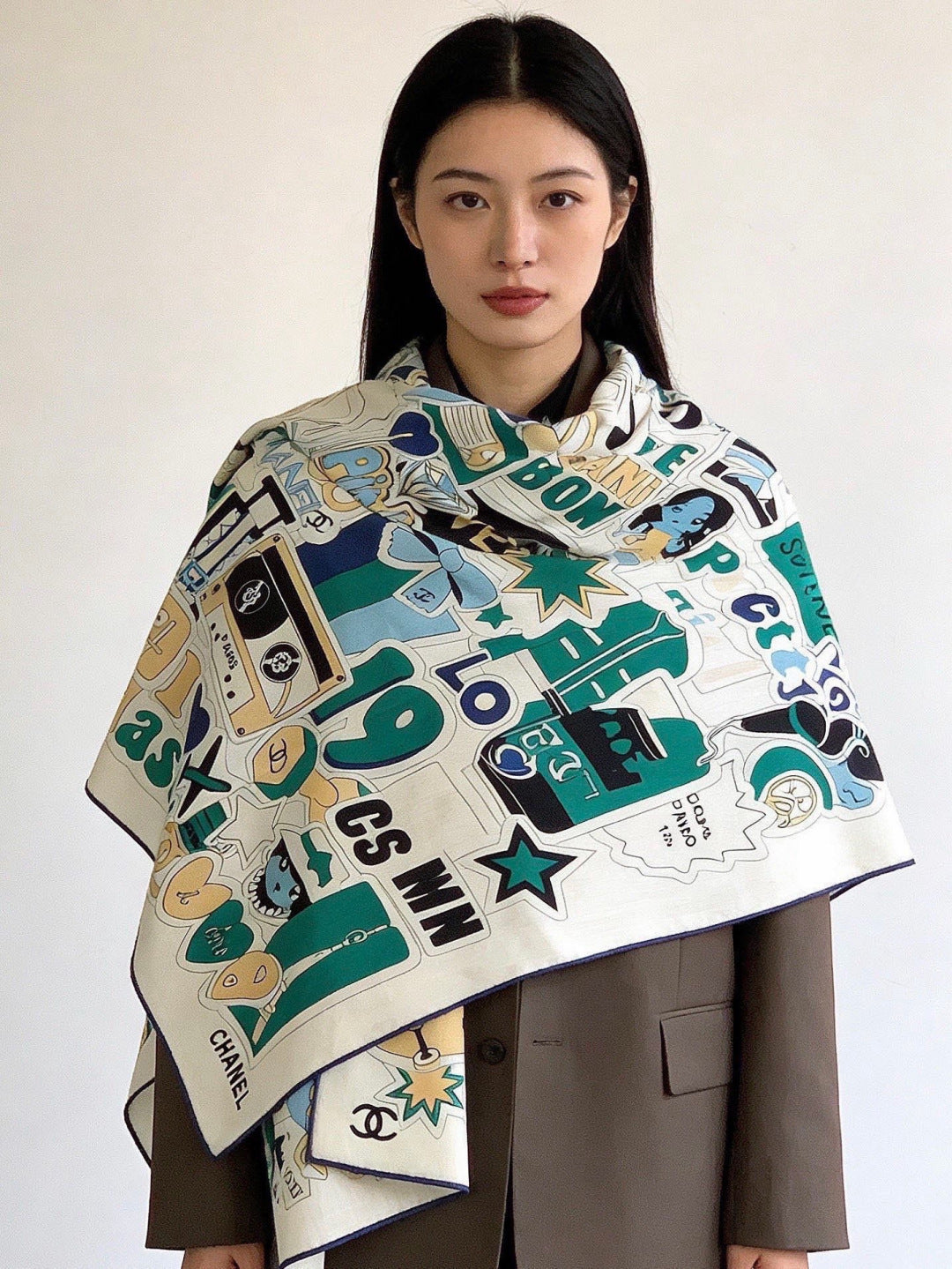 Chanel 26s Scarf 140 In Silk Cashmere 309868