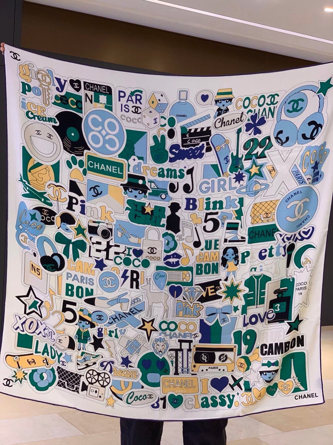 Chanel 26s Scarf 140 In Silk Cashmere 309868