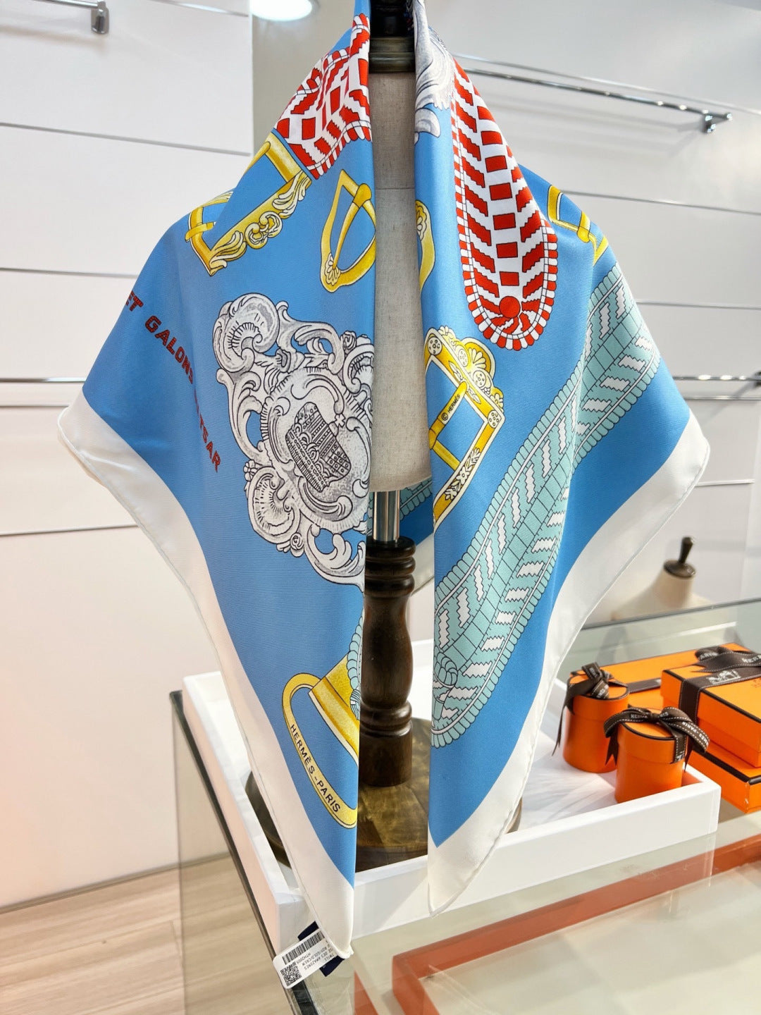 Hermes 26s Printed Square Scarf 90 In Silk 309941