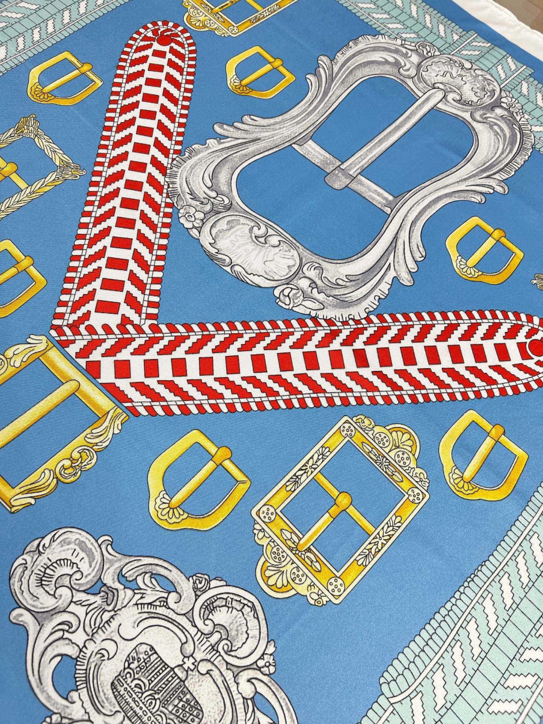 Hermes 26s Printed Square Scarf 90 In Silk 309941