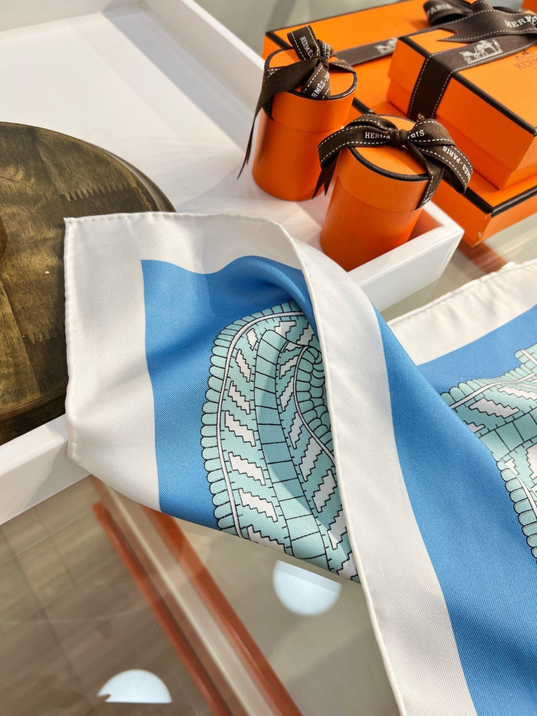 Hermes 26s Printed Square Scarf 90 In Silk 309941