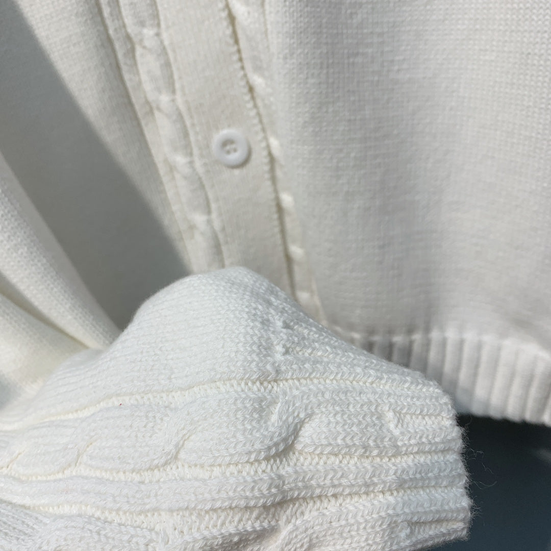 MaxMara Knit V-neck White Wool cardigan 342106